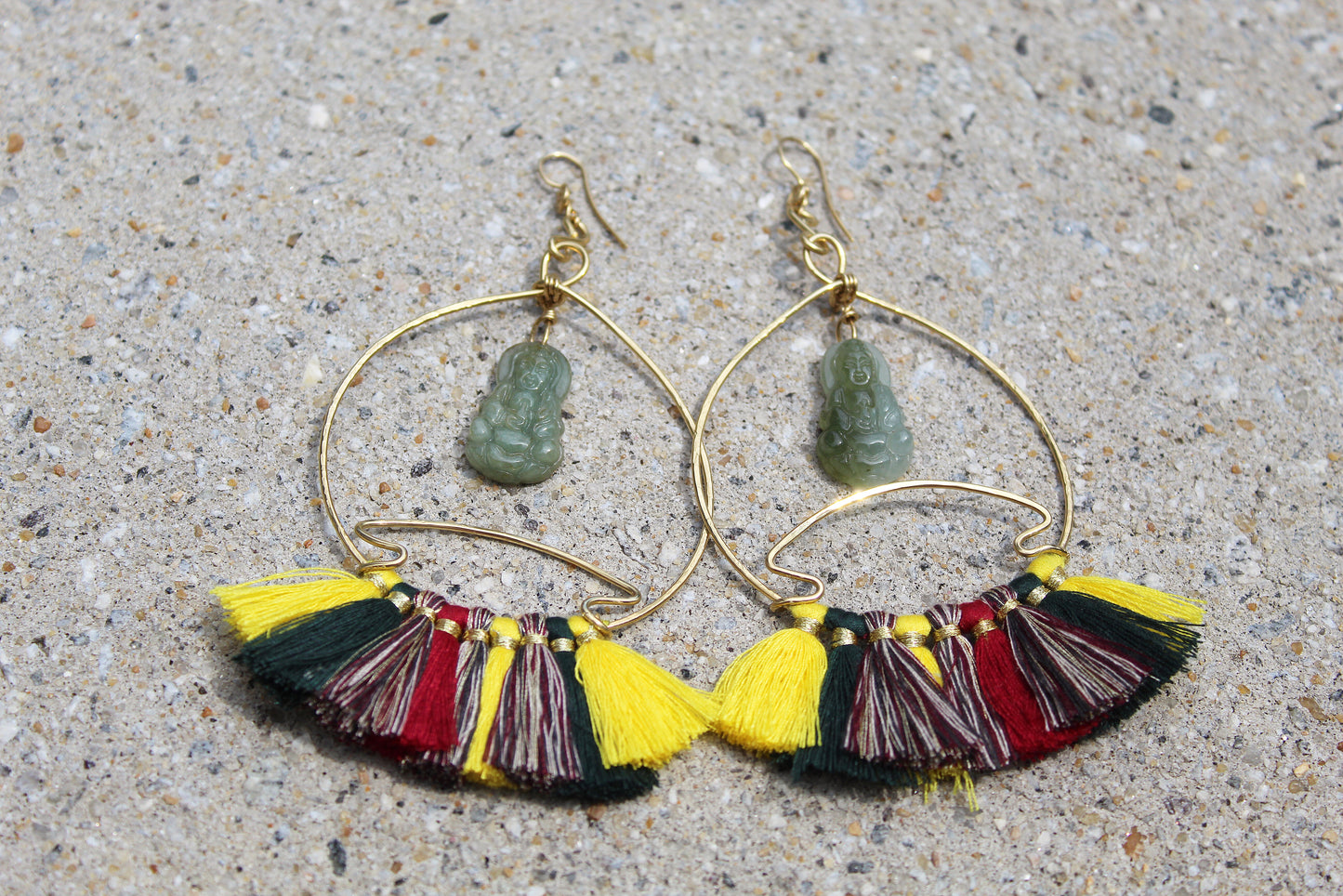 BRONZE+JADE “QUAN YIN” SOL FINESSE EARRINGS