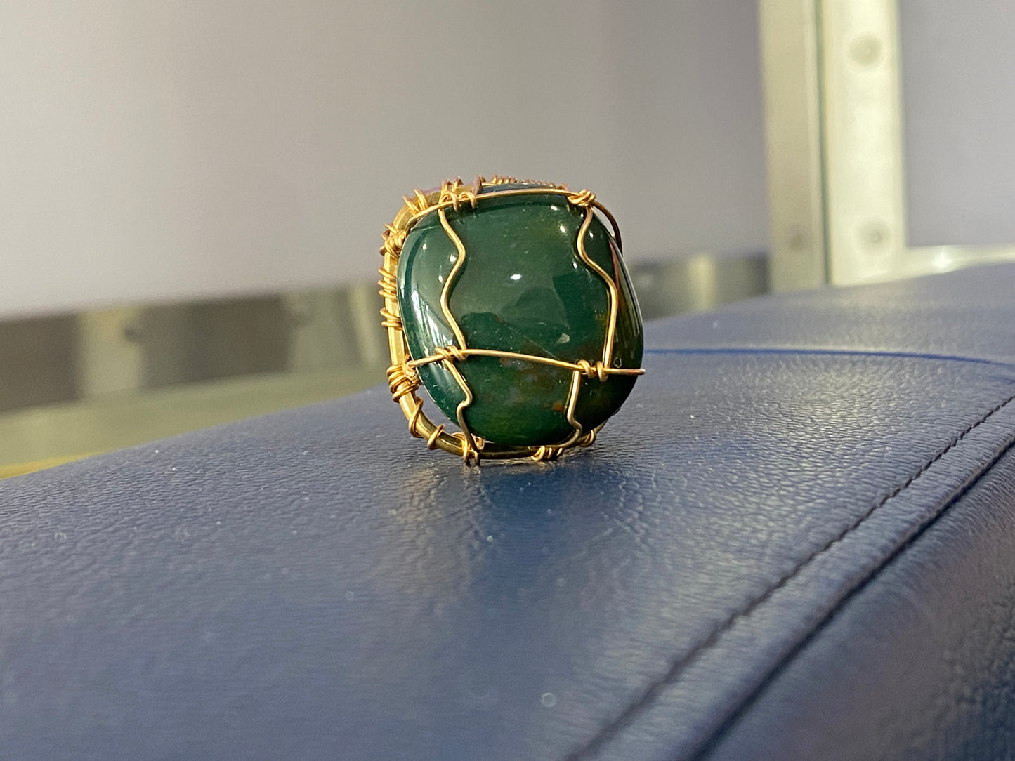 BRONZE+BLOODSTONE RING
