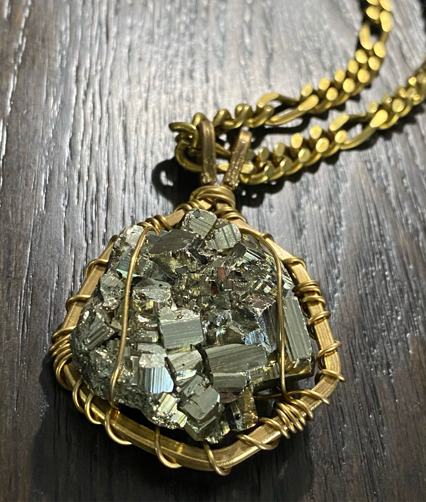 BRONZE+PYRITE NECKLACE