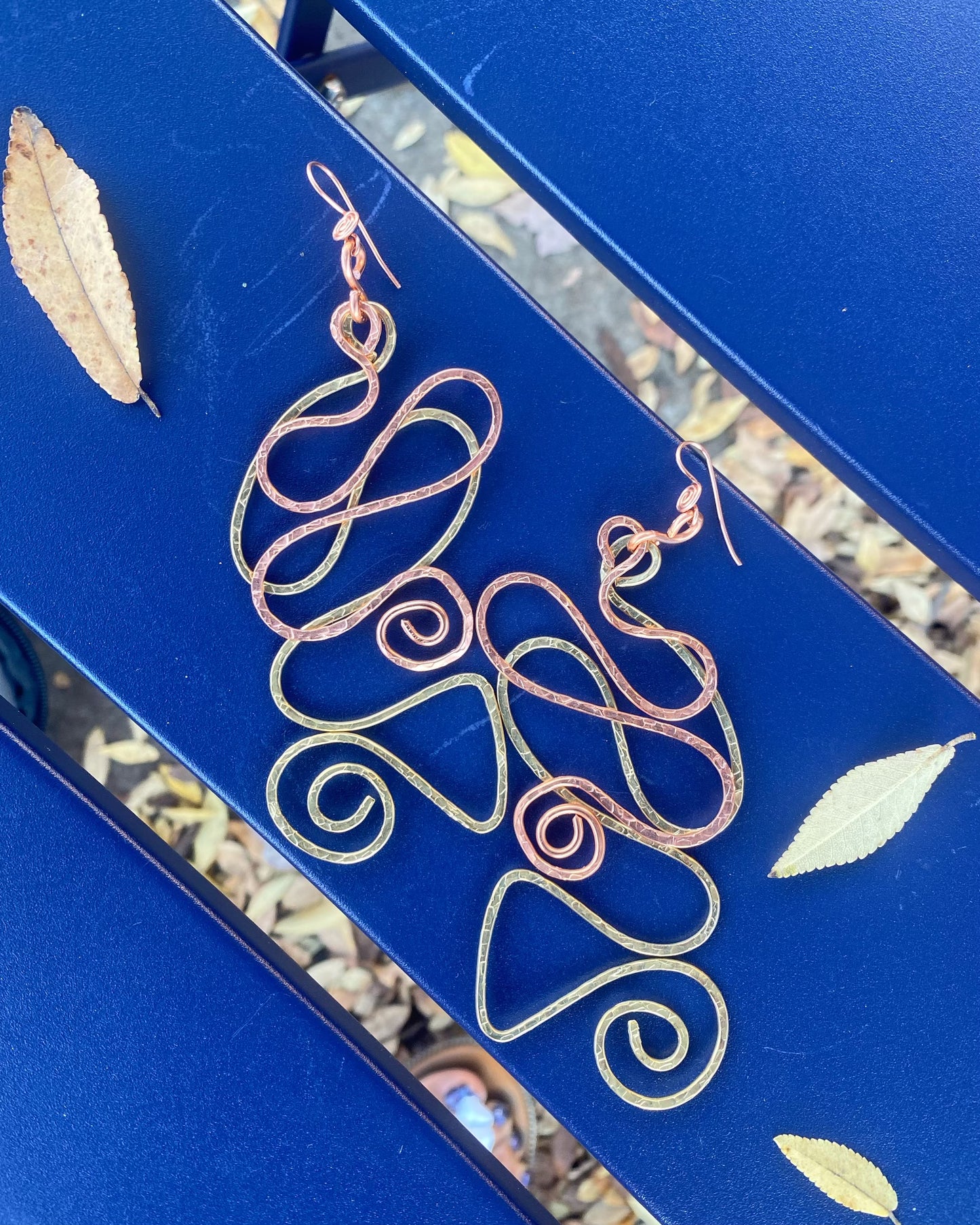 COPPER+BRONZE FREESTYLE SWING EARRINGS