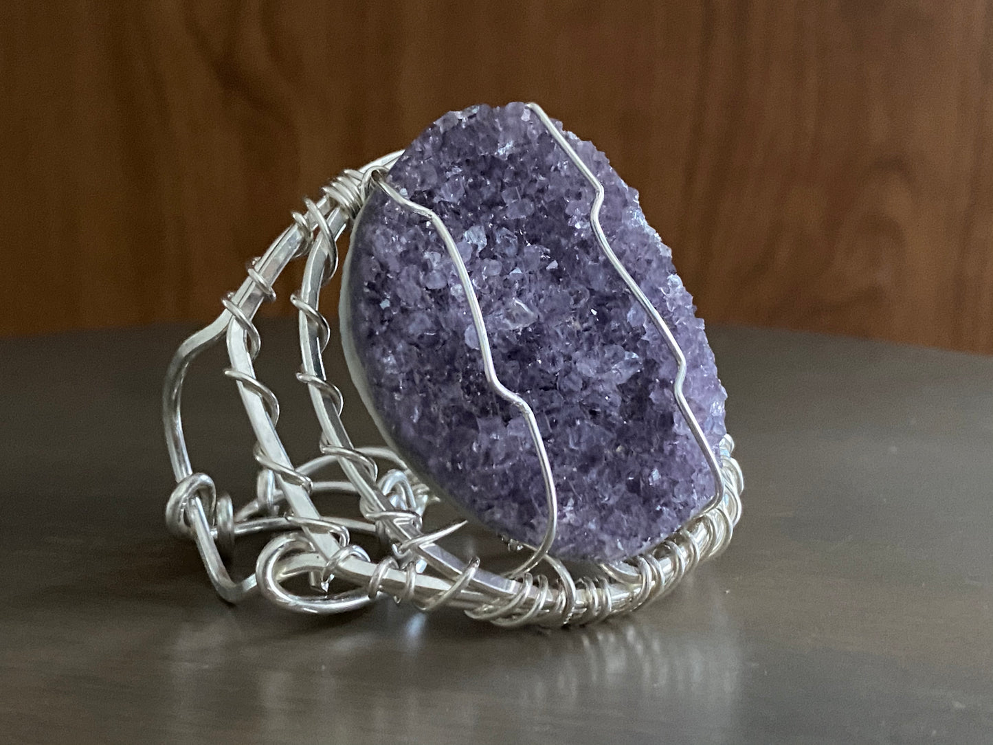 SILVER+RAW AMETHYST BRACELET