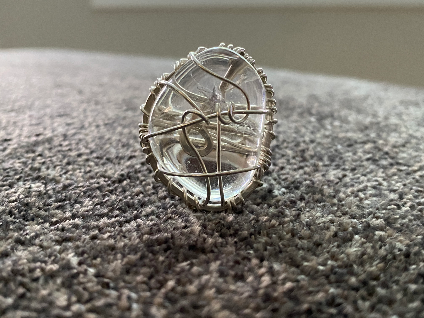 SILVER+CLEAR QUARTZ RING