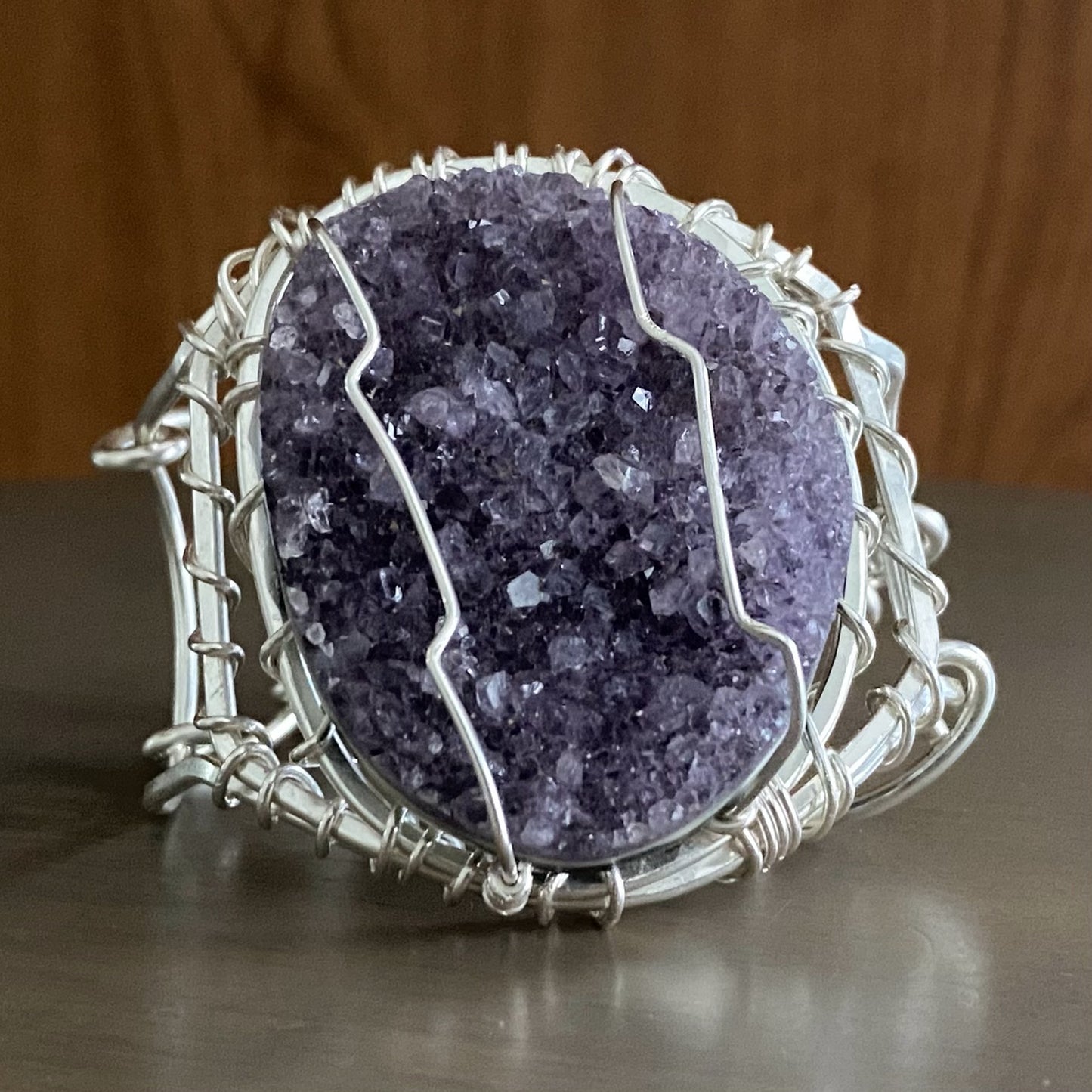 SILVER+RAW AMETHYST BRACELET