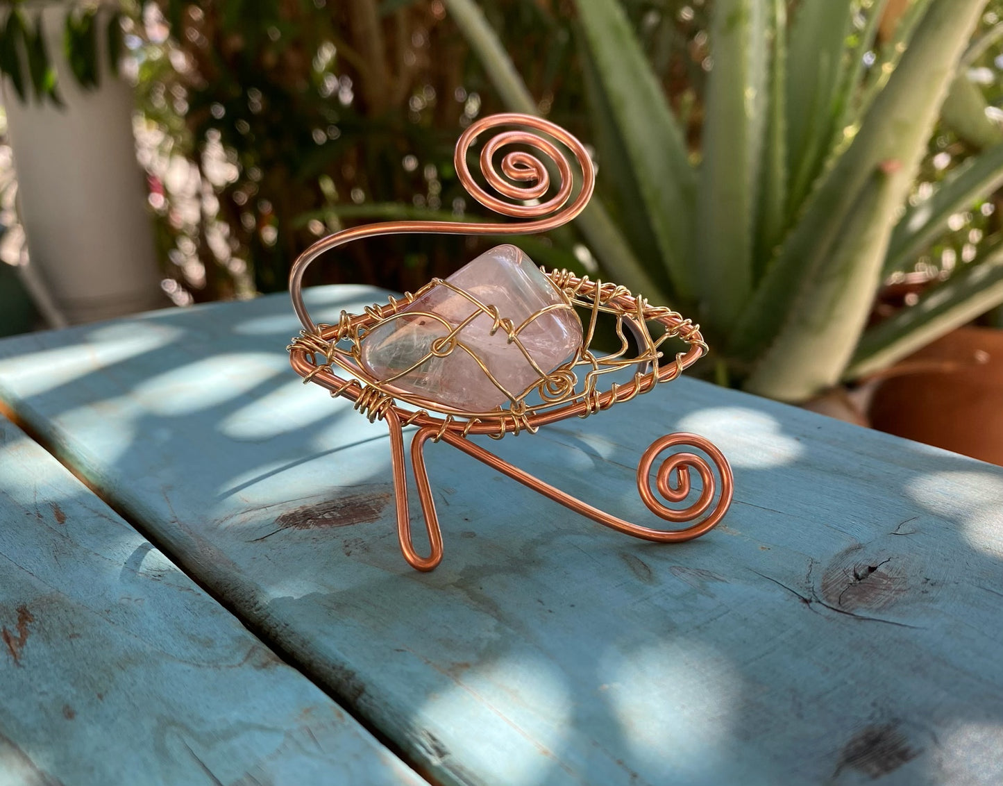 COPPER/BRONZE+ AMPHIBOLE QUARTZ EYE OF RA BRACELET