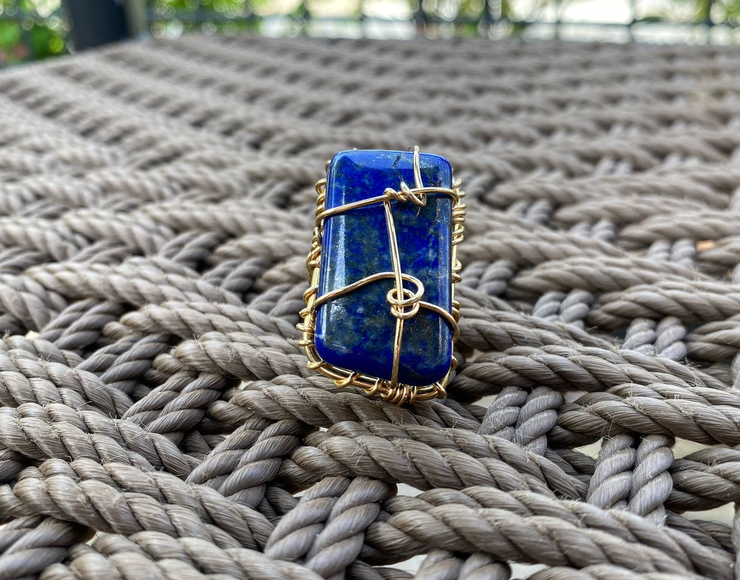 BRONZE+LAPIS LAZULI RING