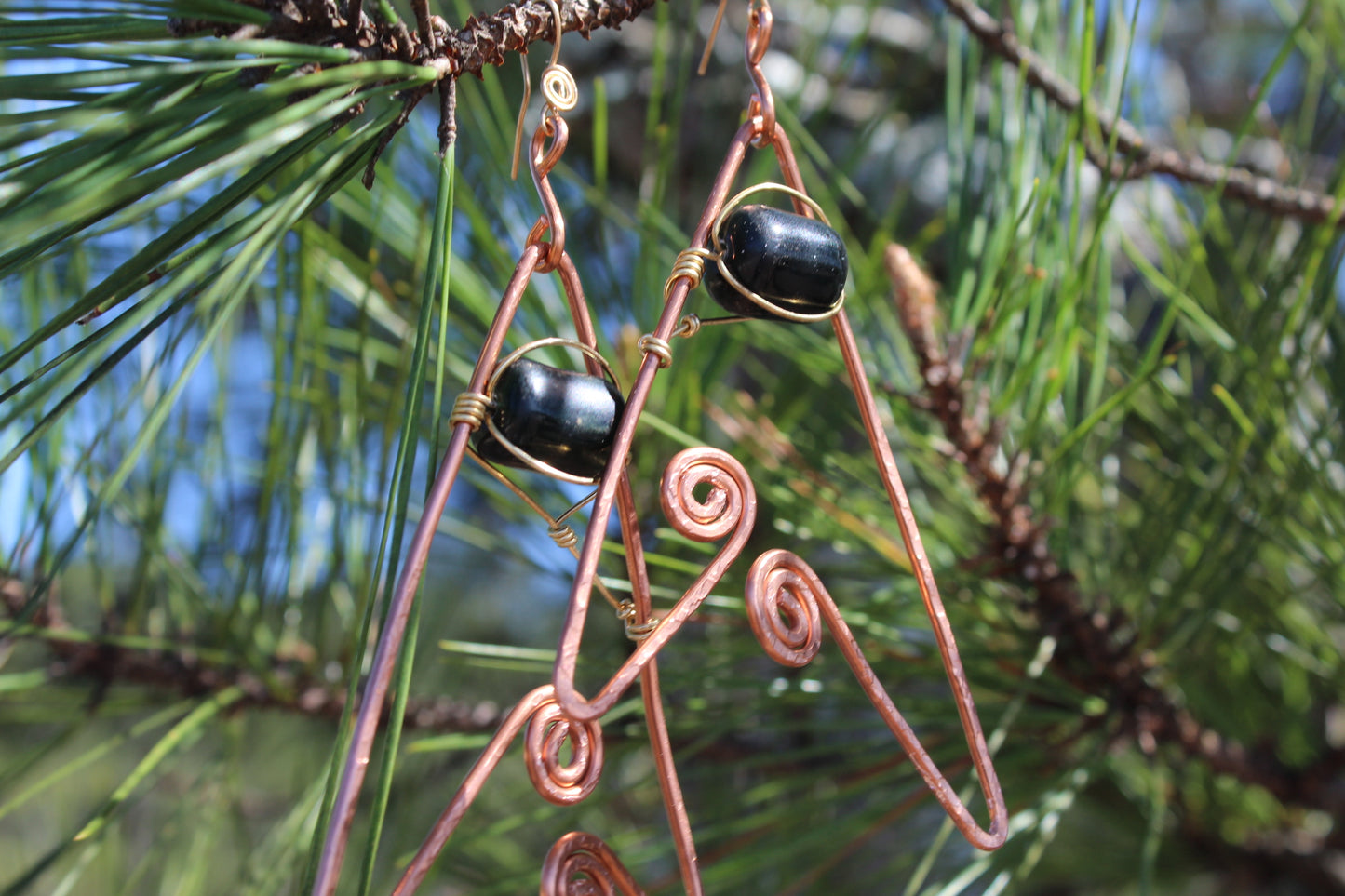 COPPER+BLUE JADE EARRINGS