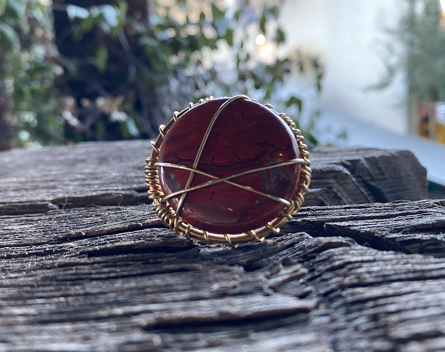 BRONZE+RED JASPER RING