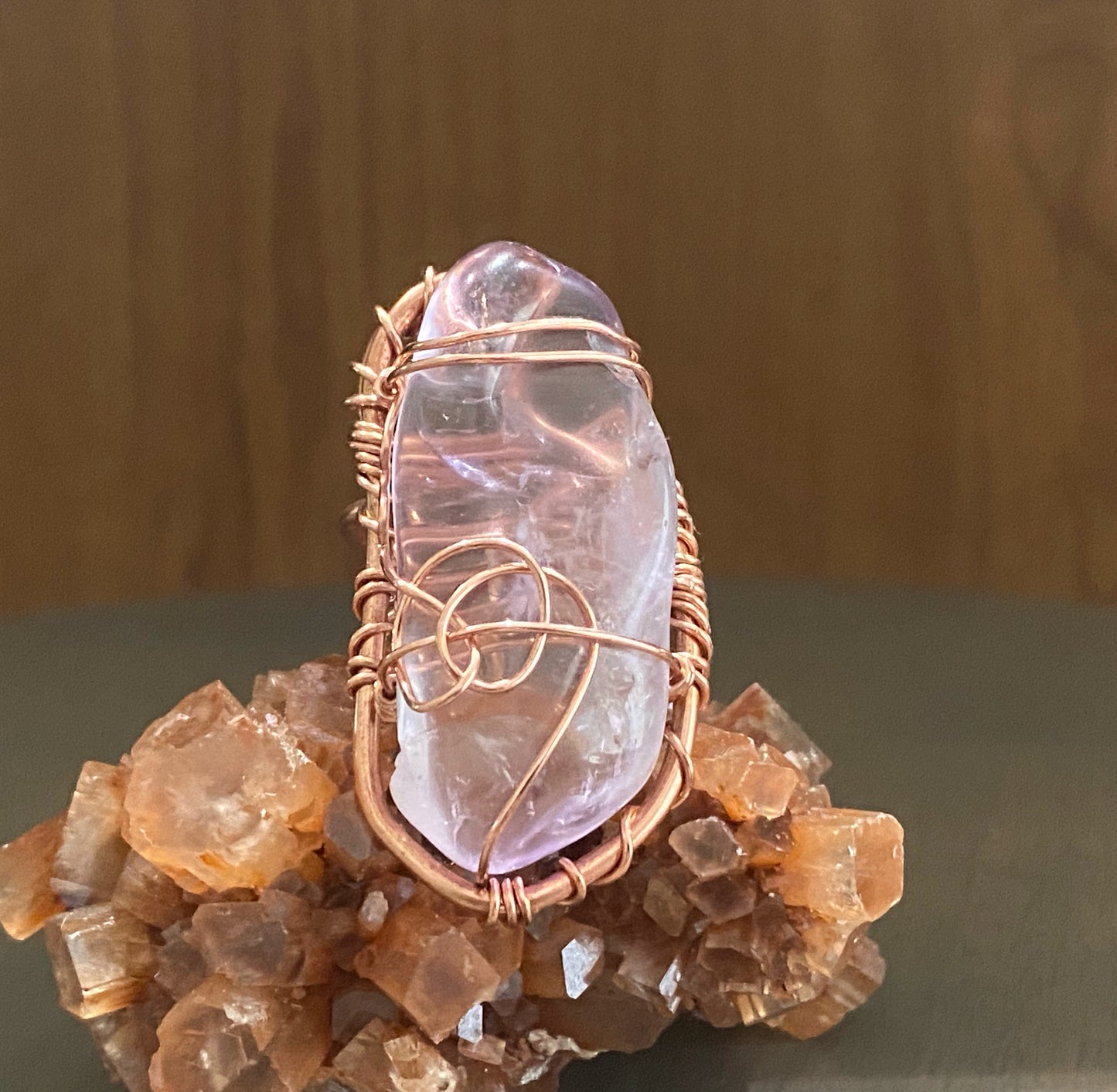 COPPER+AMETHYST RING