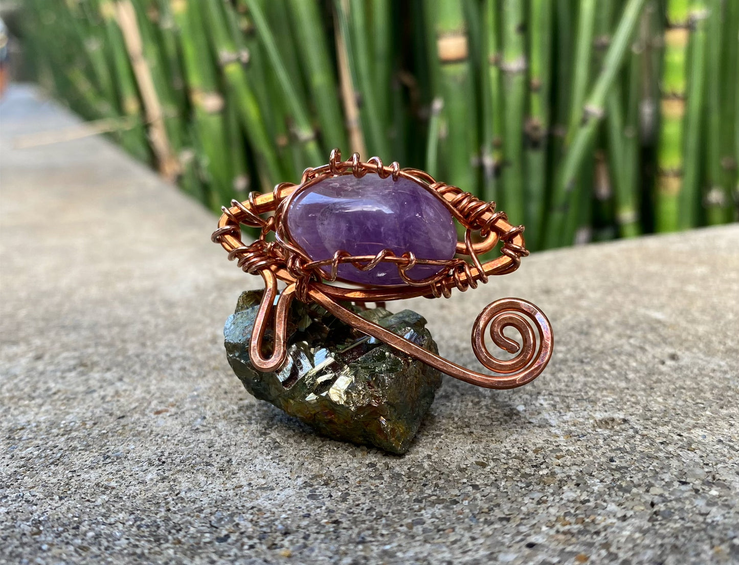 COPPER+AMETHYST EYE OF HERU RING