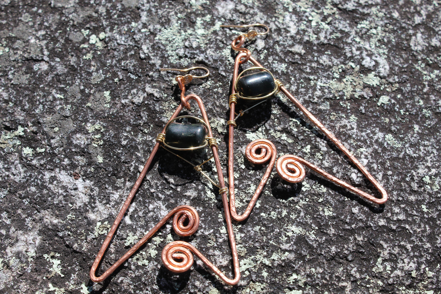 COPPER+BLUE JADE EARRINGS