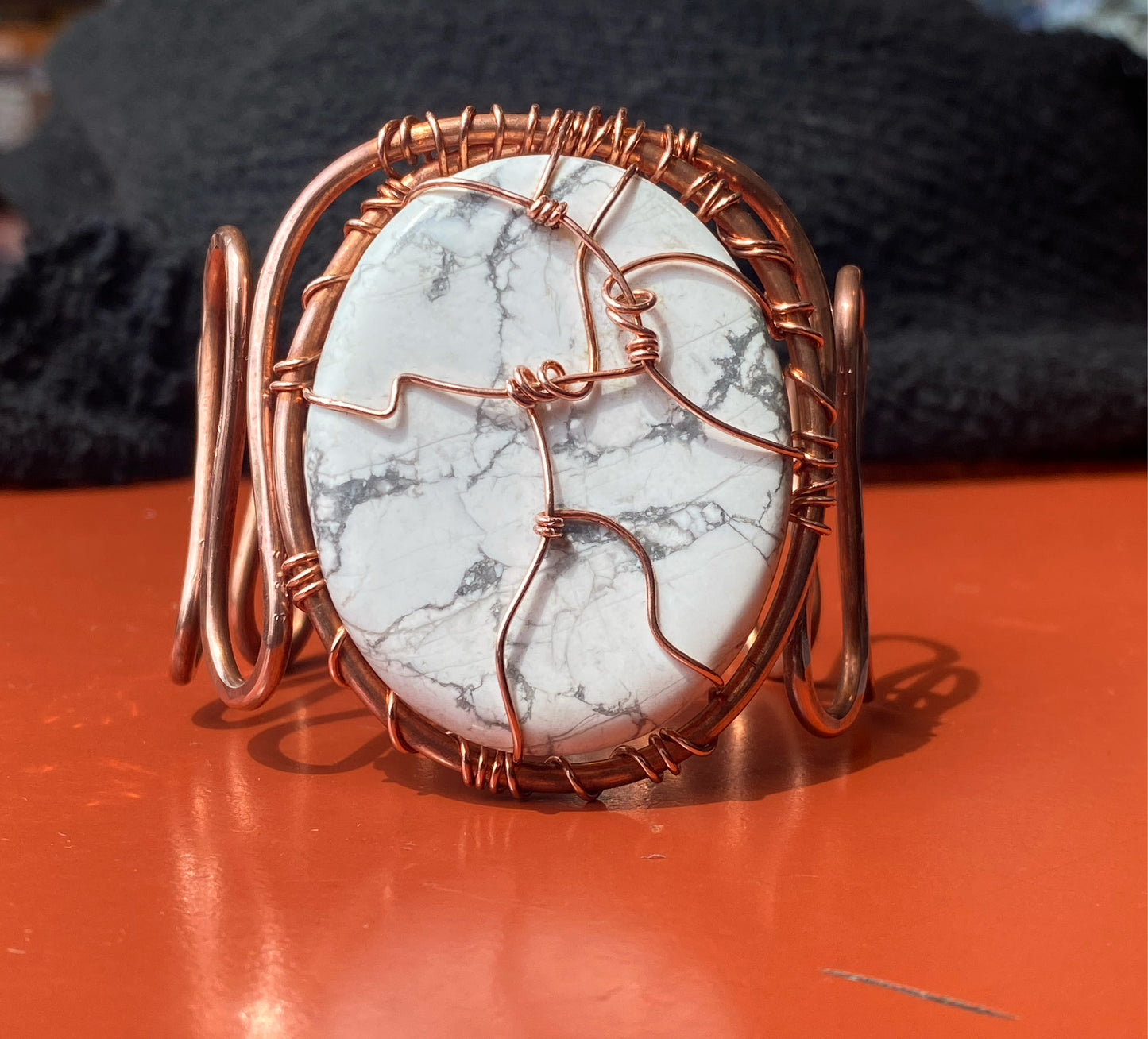 COPPER+HOWLITE WAVE CUFF BRACELET