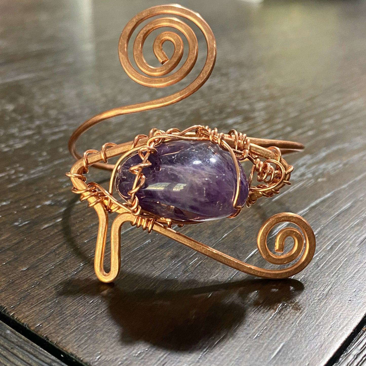 COPPER+AMETHYST EYE BRACELET
