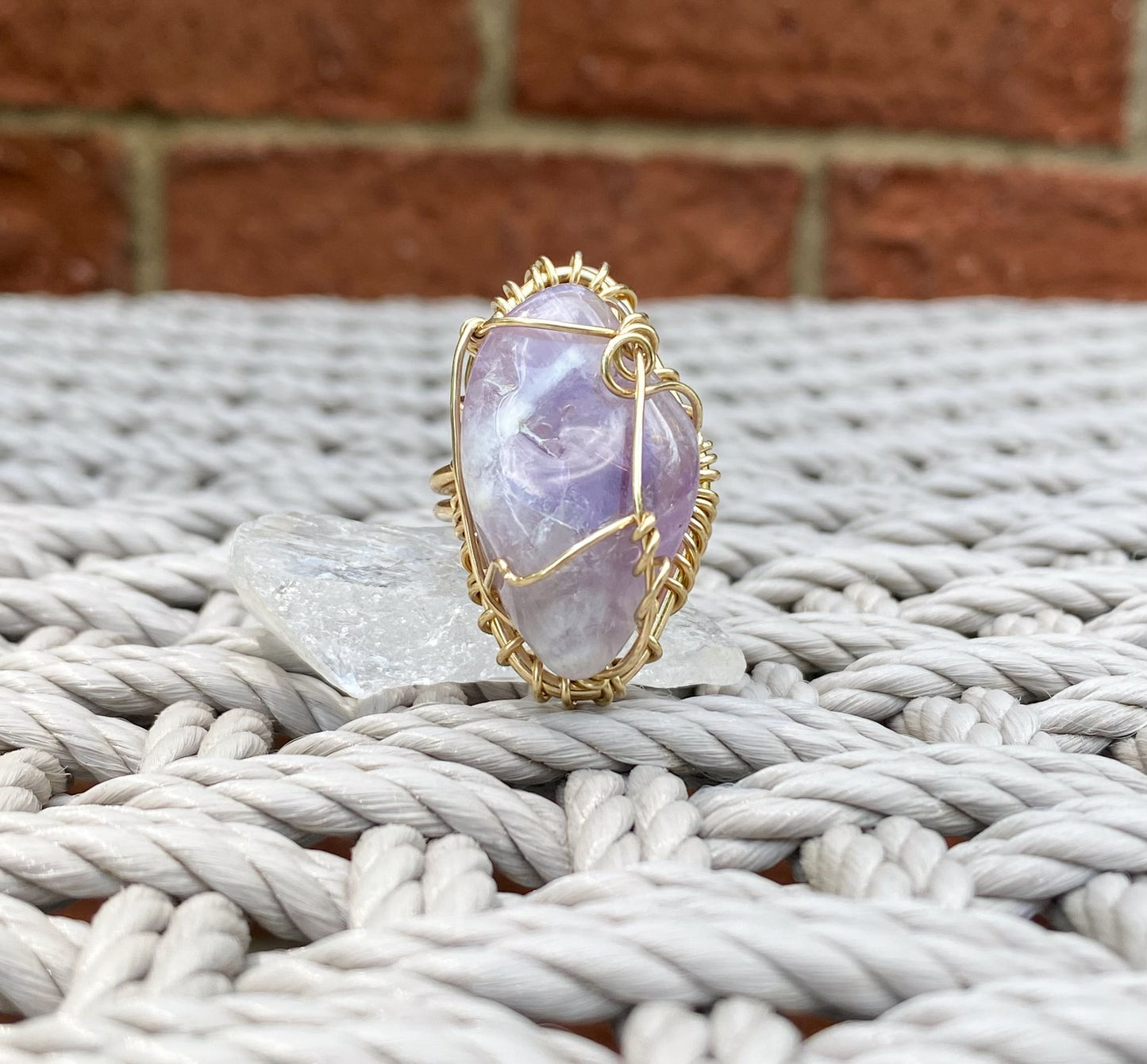 BRONZE+AMETHYST RING