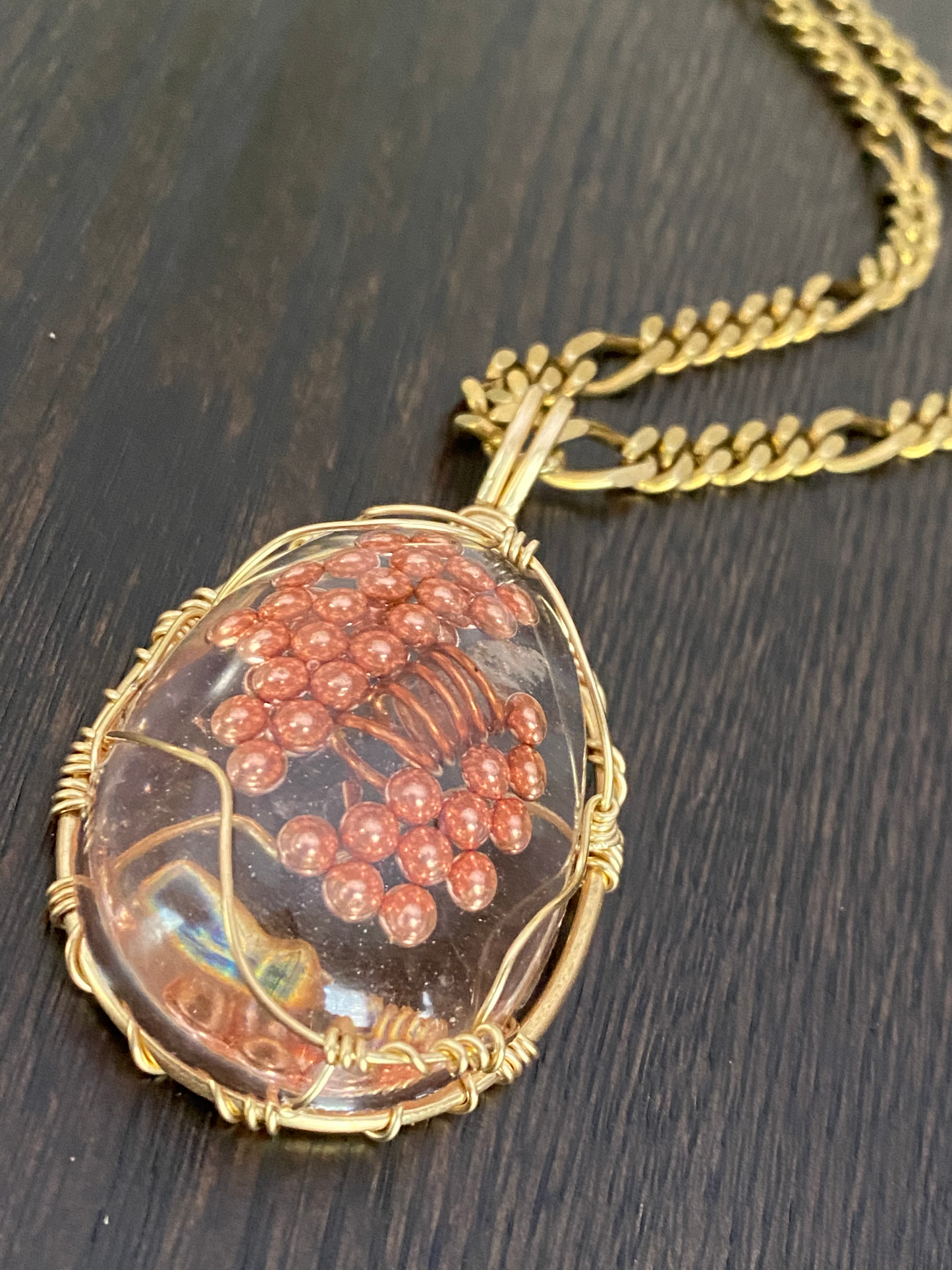 BRONZE+ORGONITE SEMI-LONG NECKLACE
