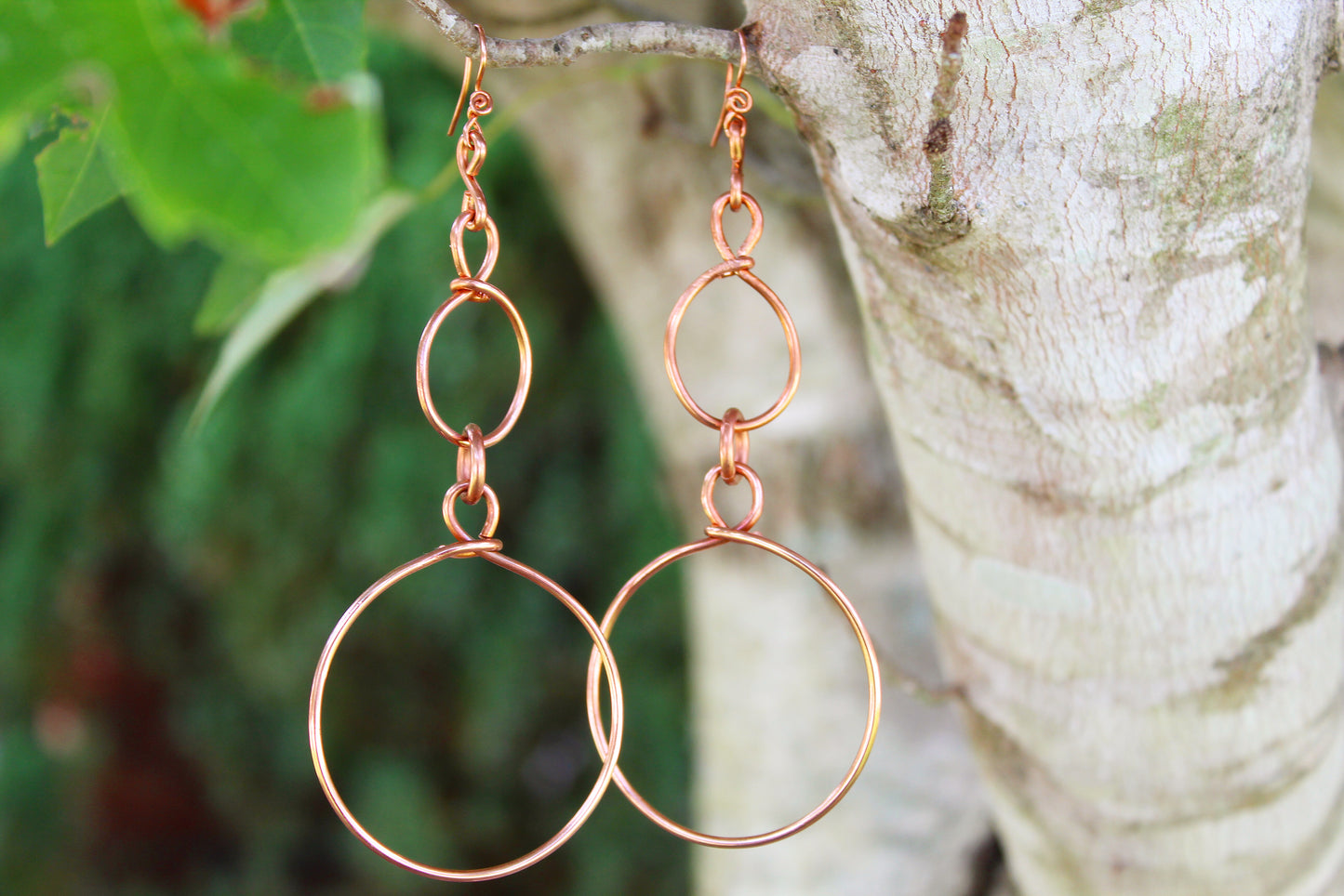 COPPER DOUBLE HOOP EARRINGS