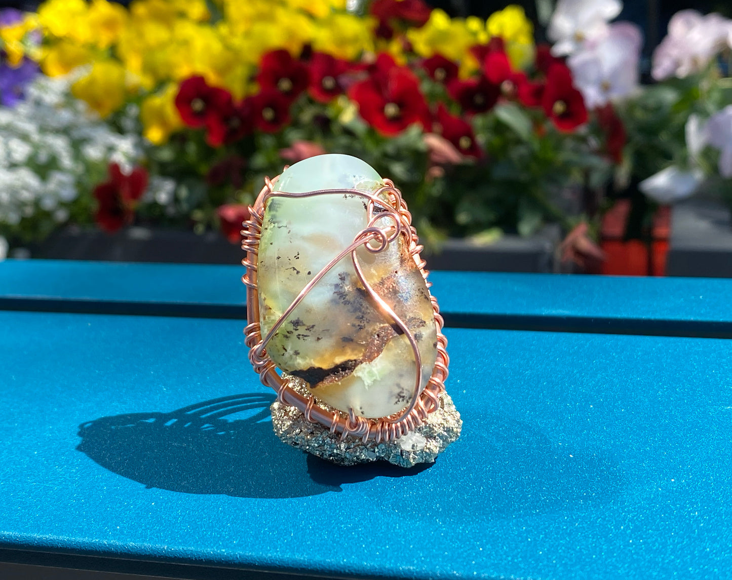 COPPER+CHRYSOPRASE RING