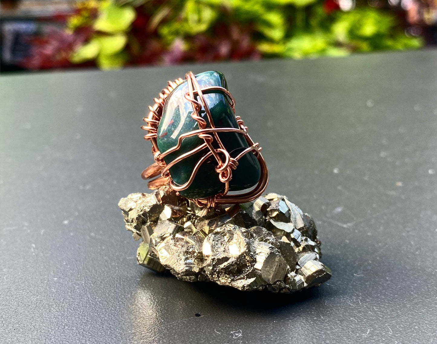 COPPER+BLOODSTONE RING