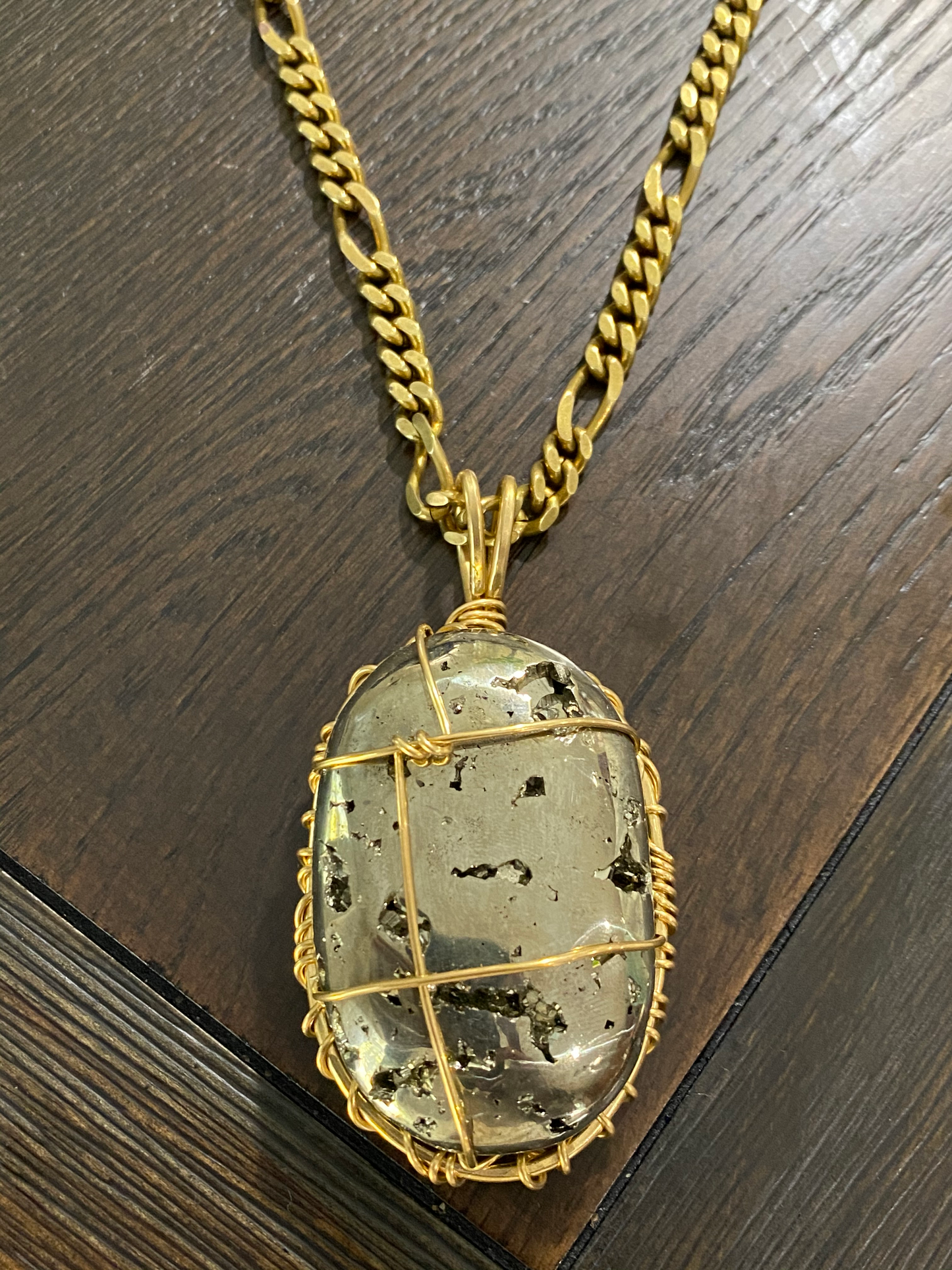 BRONZE+PYRITE NECKLACE