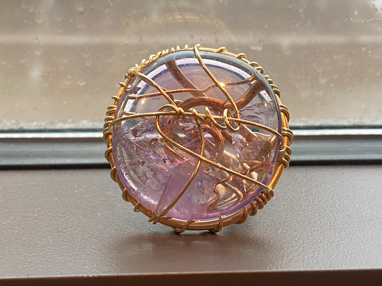 CHUNKY COPPER+BRONZE AMETHYST RING