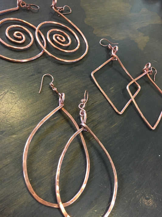 SOL: COPPER GEOMETRY EARRINGS