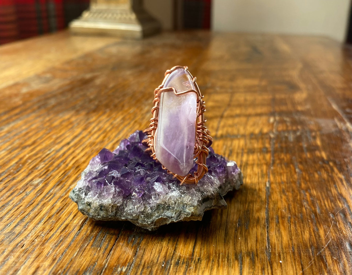 COPPER+AMETHYST RING