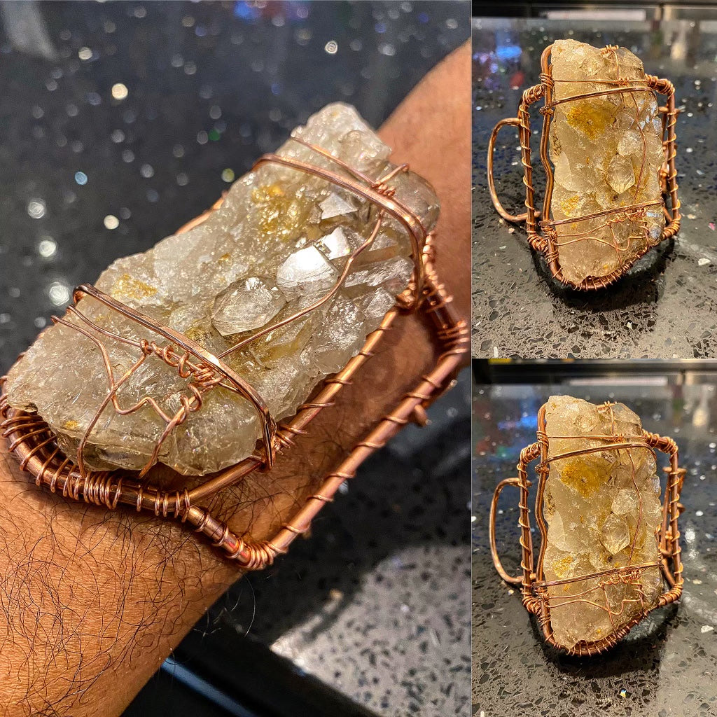 ⚡️⚡️⚡️ COPPER+ELESTIAL QUARTZ “STAR WARRIOR” BRACELET