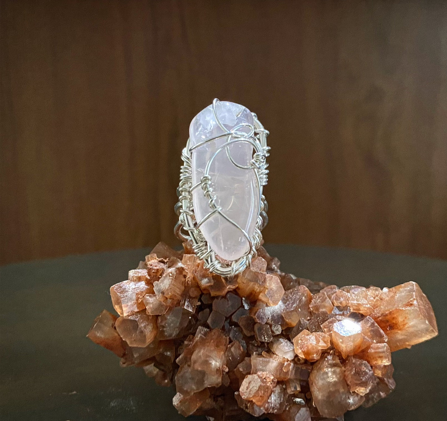 ✨💜✨ SILVER+ROSE QUARTZ RING