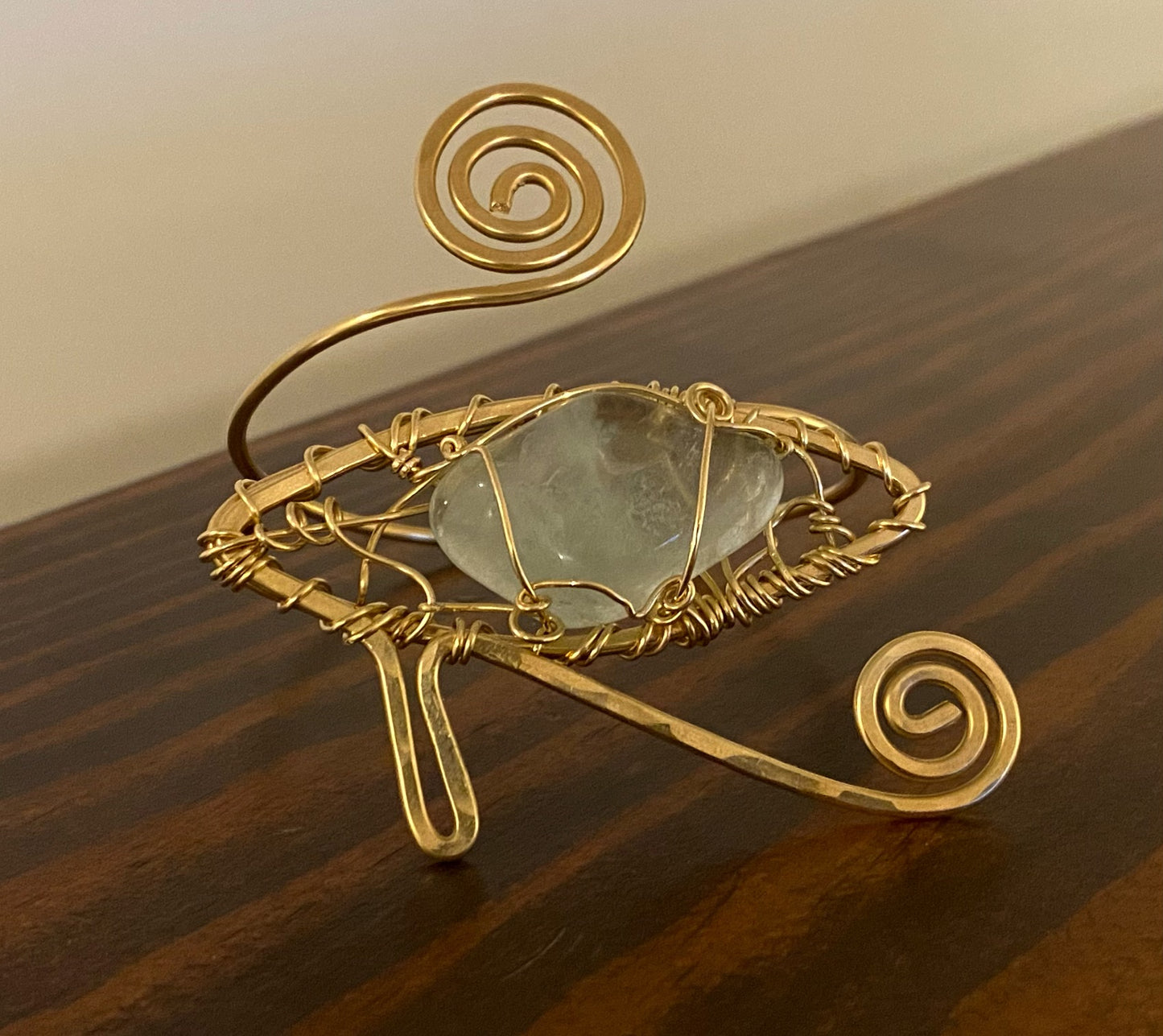 “REASON:ABILITY” BRONZE+FLOURITE SWIRL WRAP BRACELET