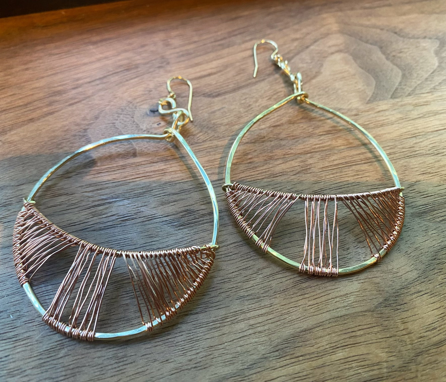 BRONZE+COPPER “WEBS OF THE PROSPEROUS” EARRINGS