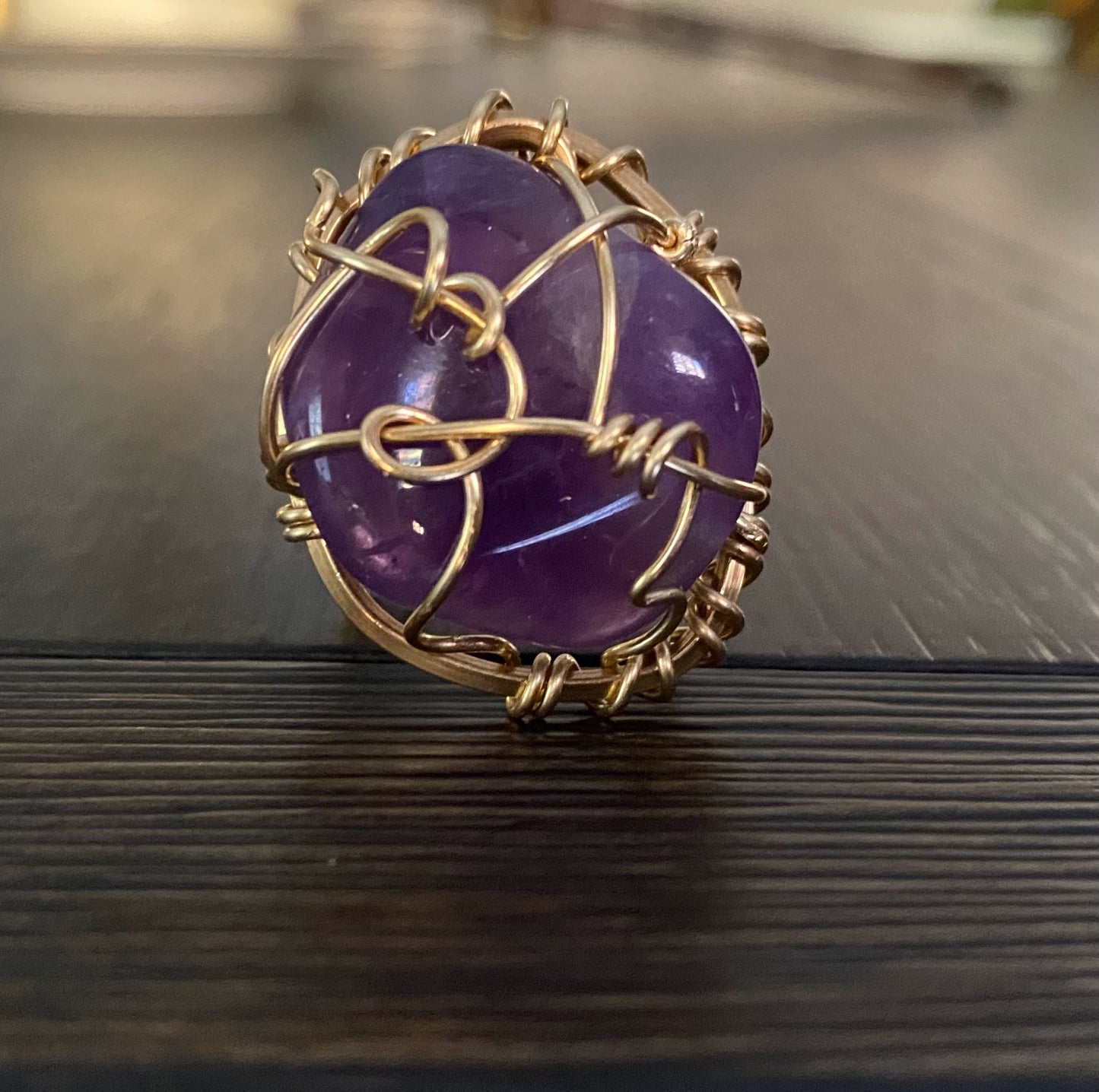 BRONZE+AMETHYST RING
