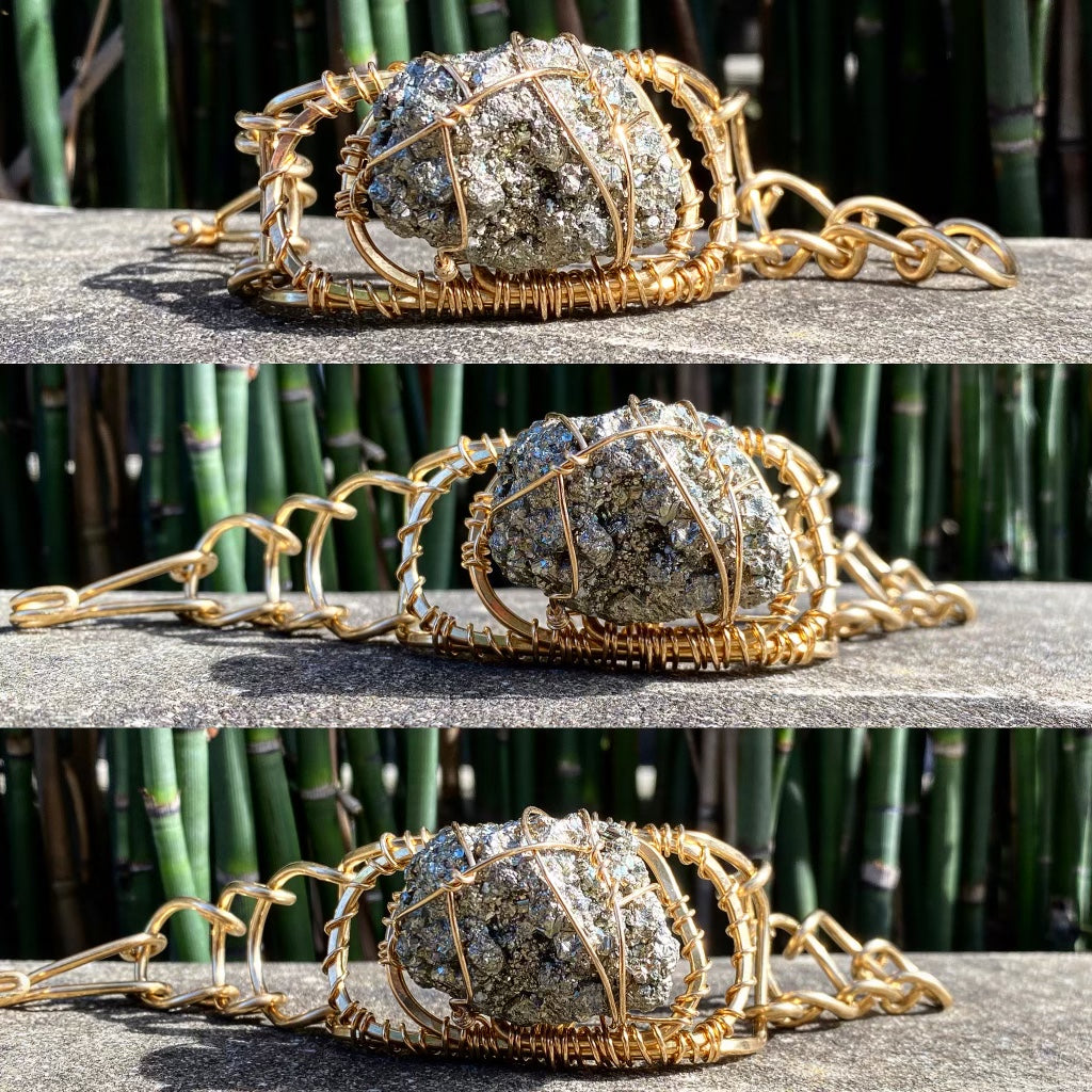 BRONZE+PYRITE ARCLINK BRACELET