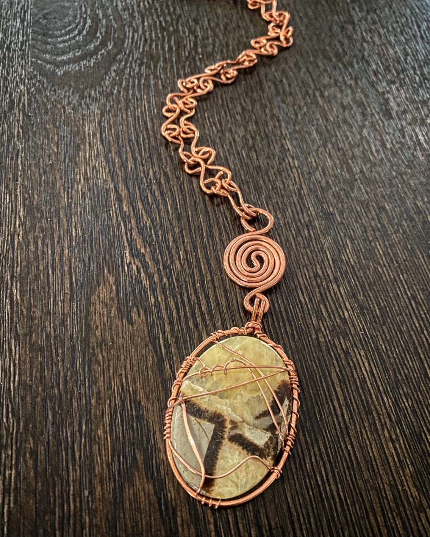 COPPER+SEPTARIAN S-LINK SOL VORTEX NECKLACE