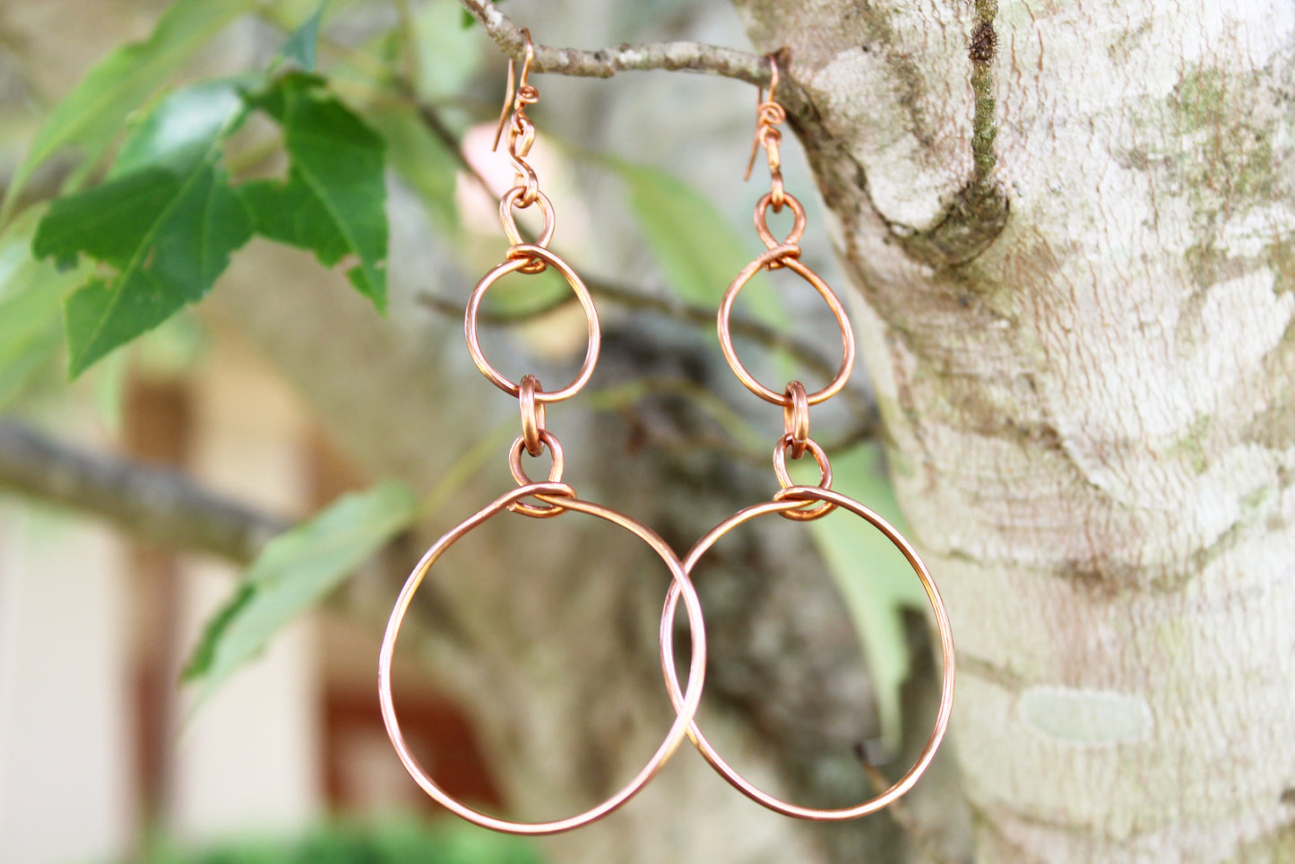 COPPER DOUBLE HOOP EARRINGS