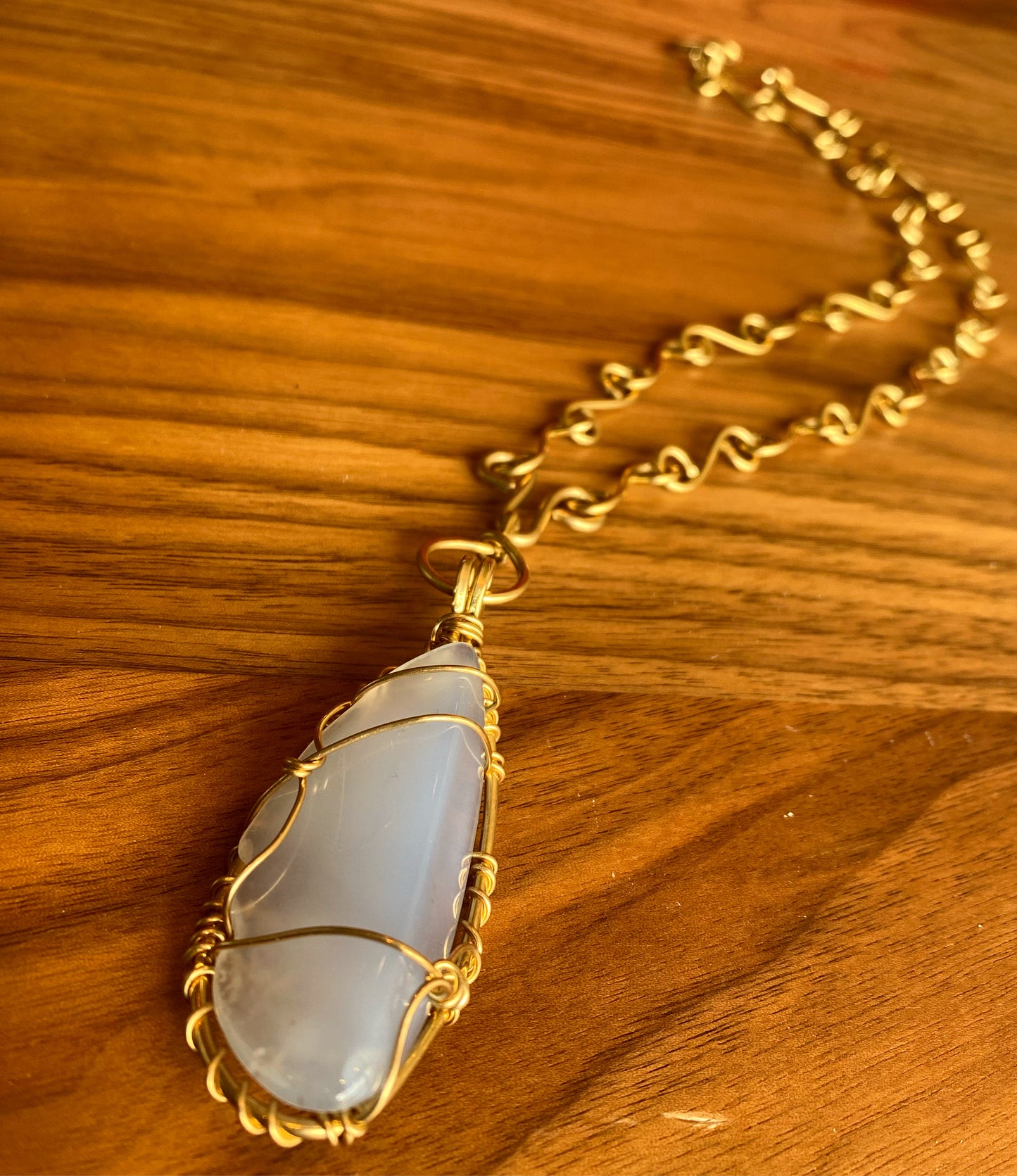 BRONZE+CHALCEDONY S-LINK NECKLACE