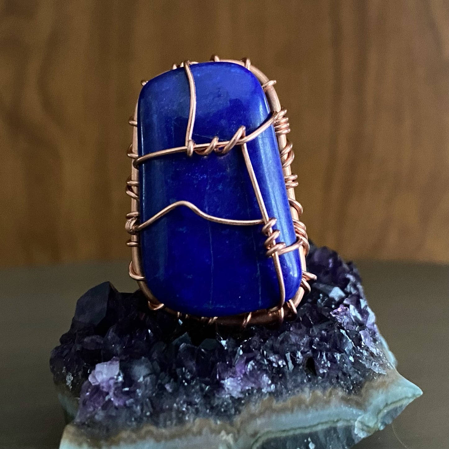 COPPER+LAPIS LAZULI RING
