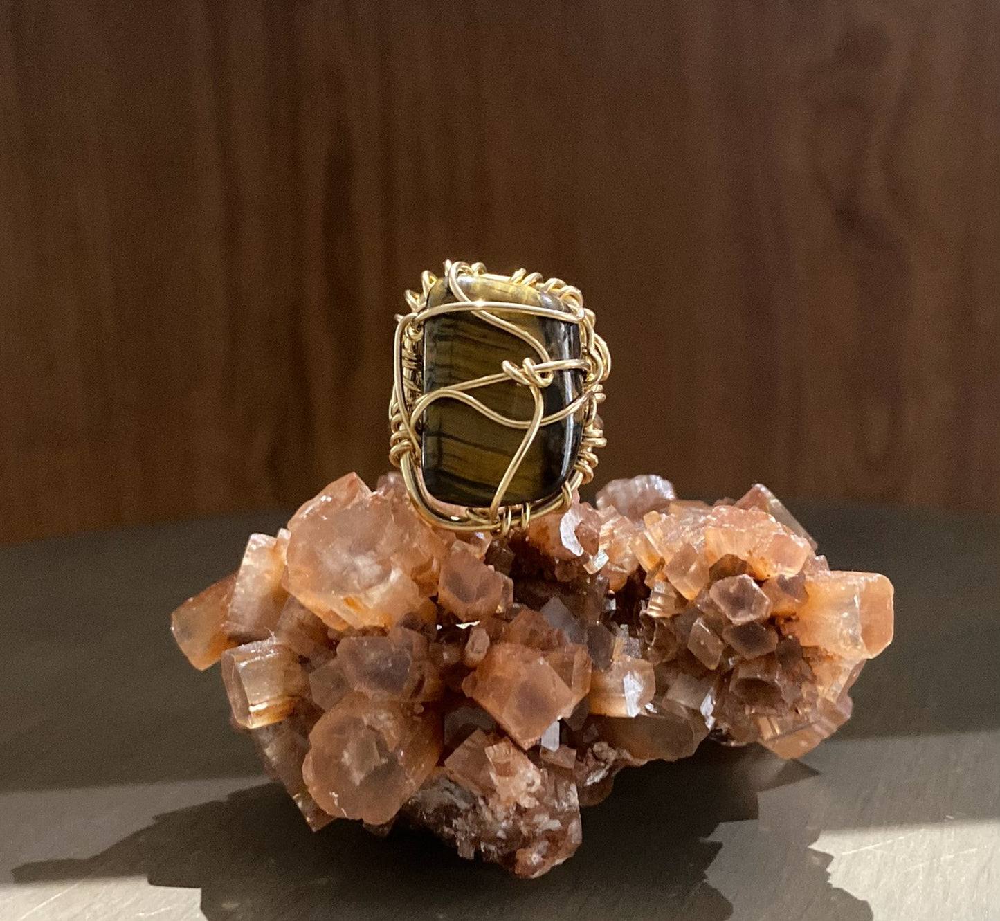 BRONZE+TIGERS EYE RING