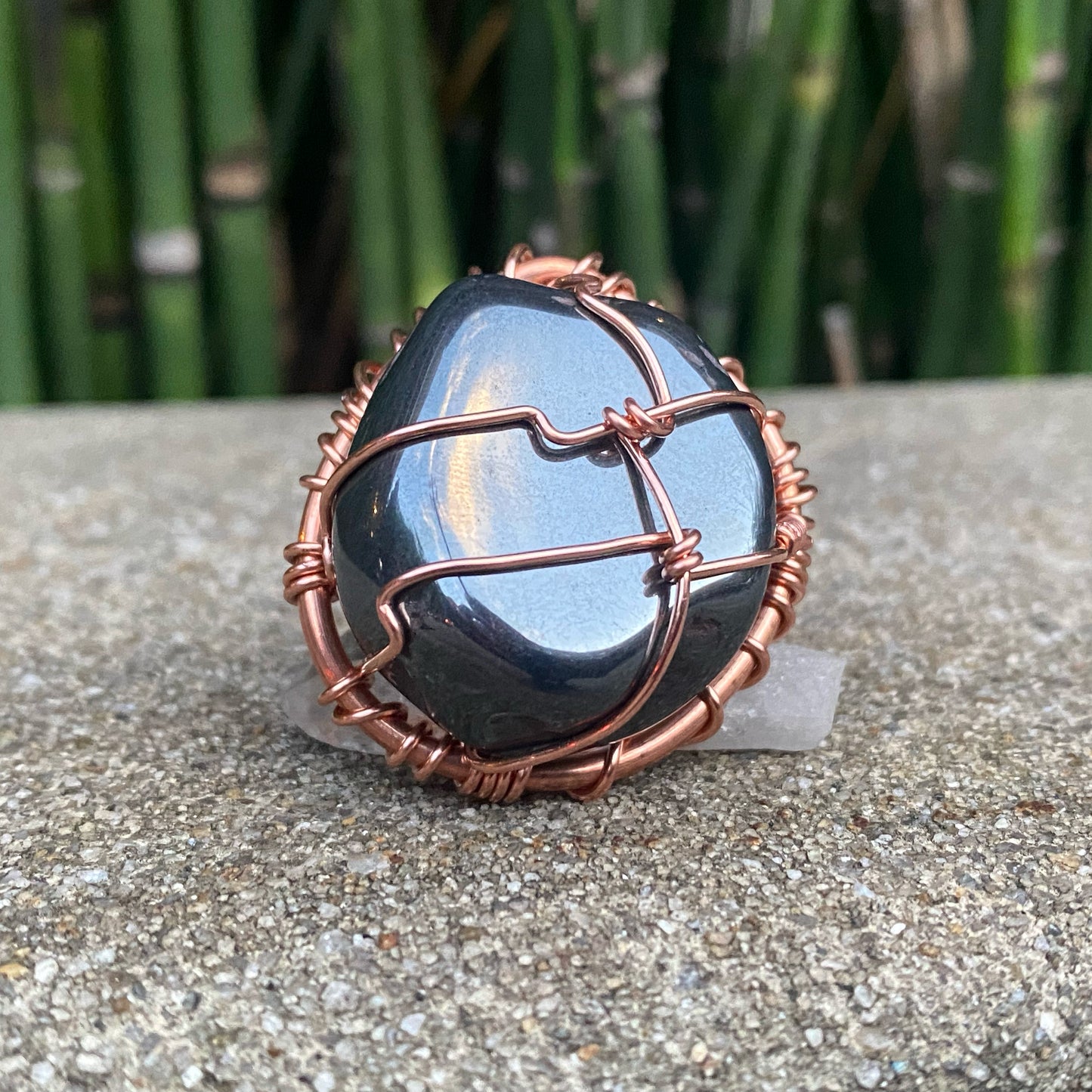 COPPER+HEMATITE RING