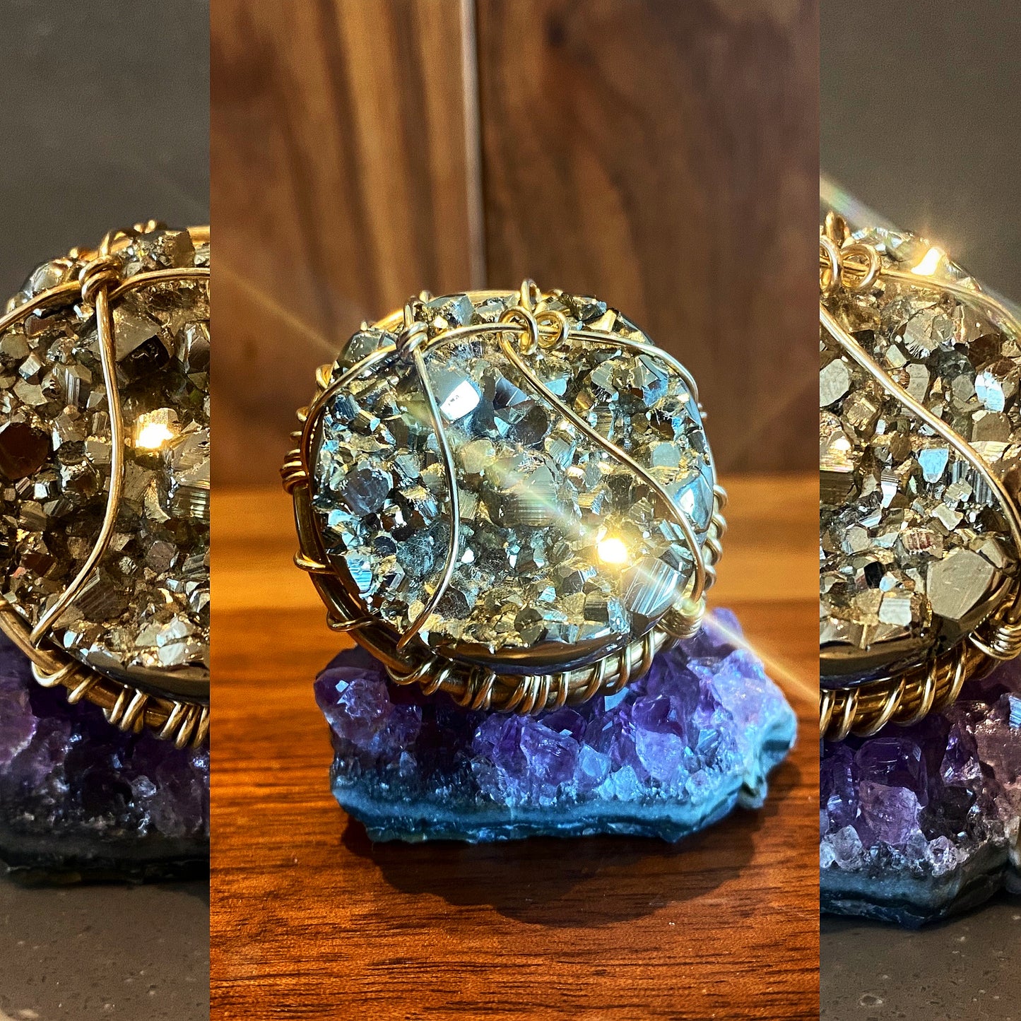 BRONZE+PYRITE RING