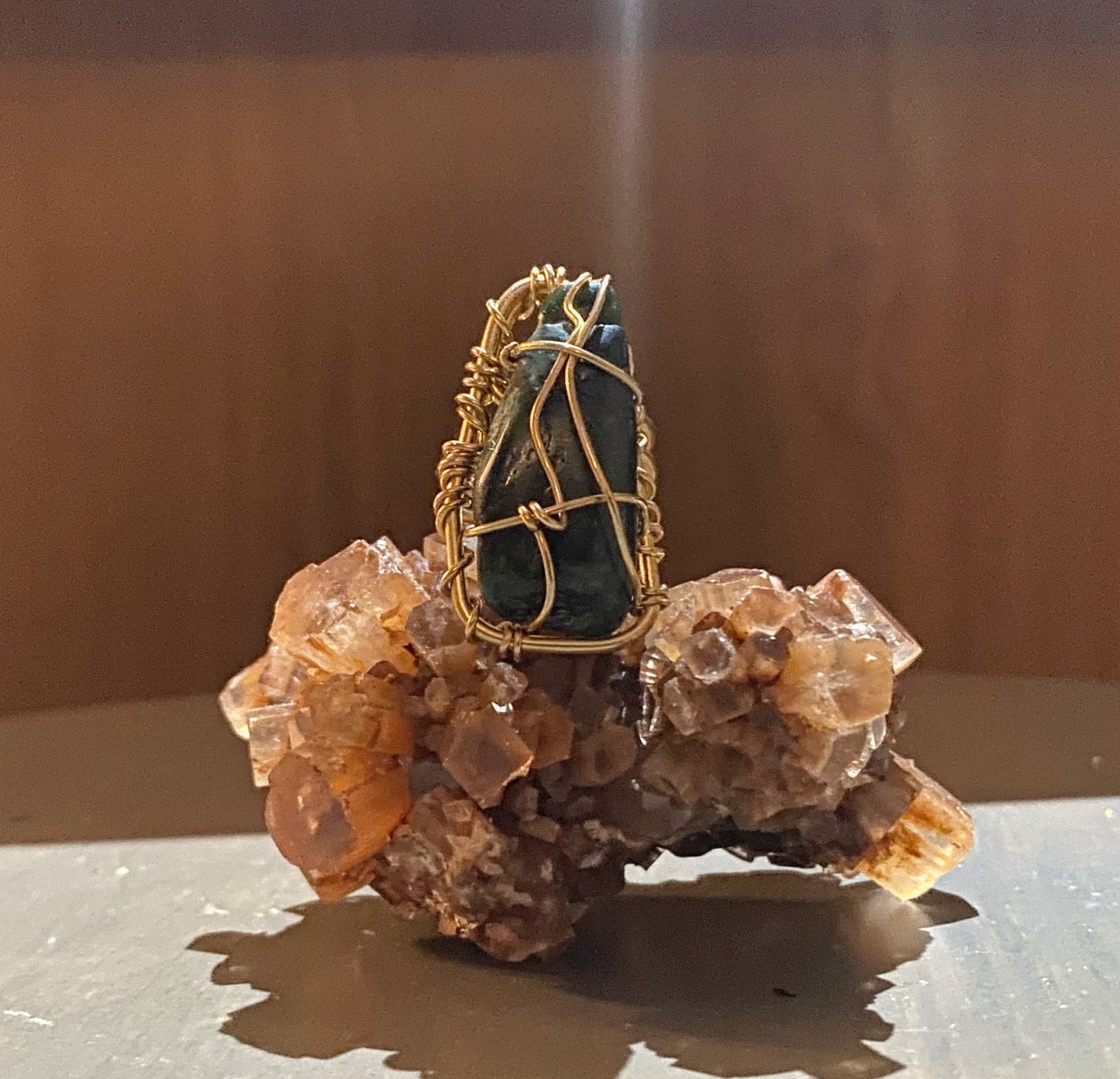 BRONZE+JADE RING