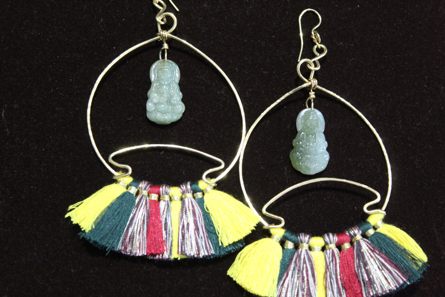 BRONZE+JADE “QUAN YIN” SOL FINESSE EARRINGS