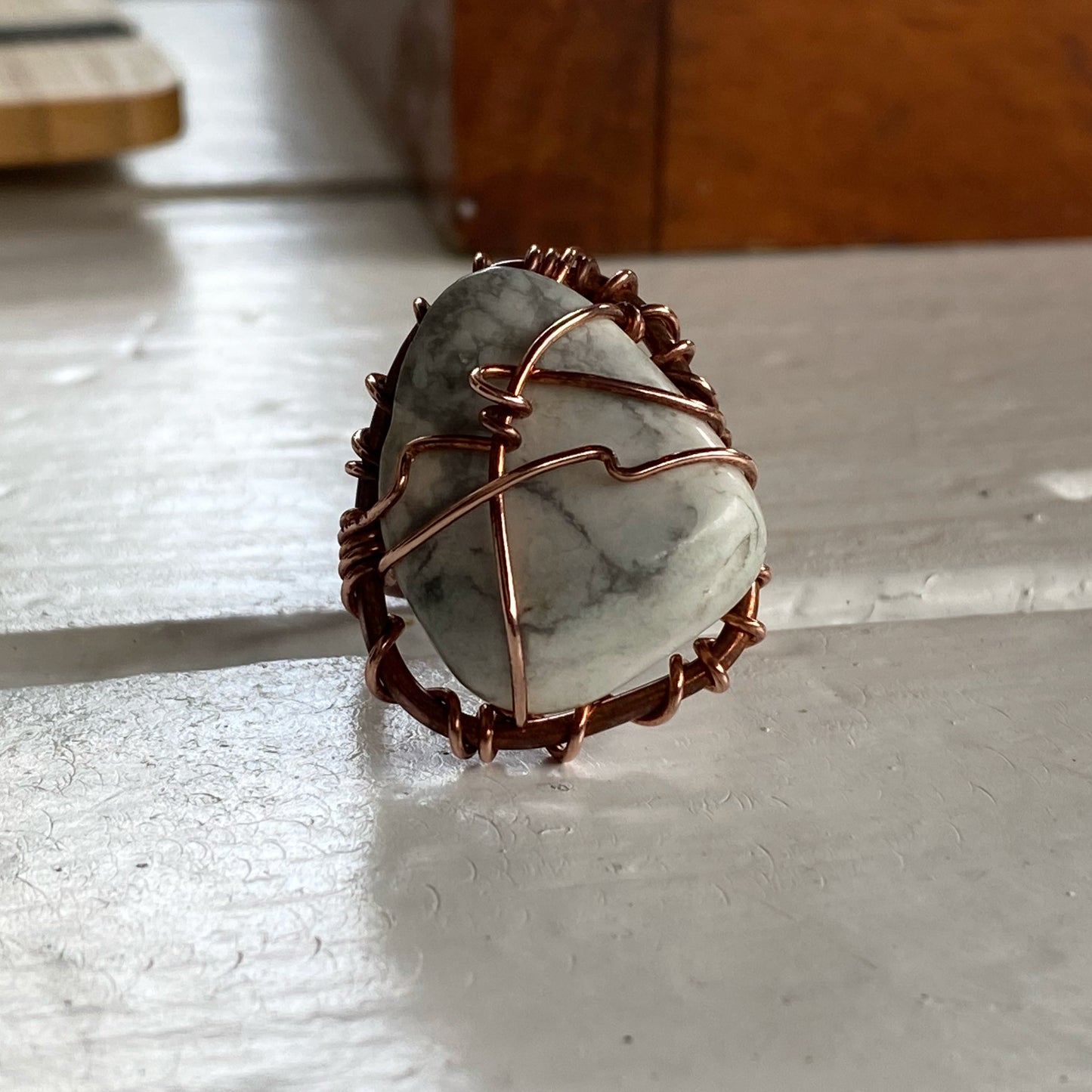 COPPER+HOWLITE RING