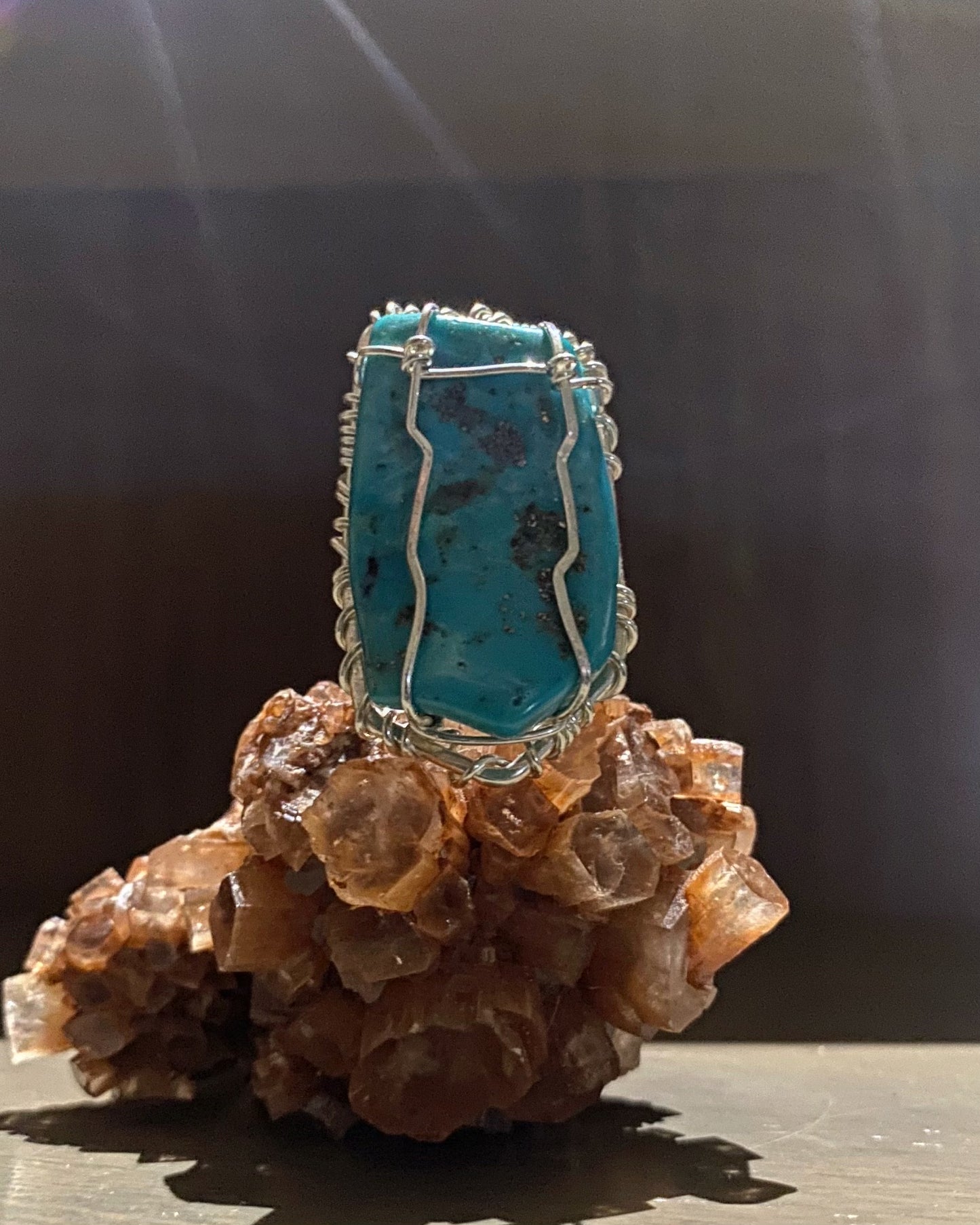 STUNNING SILVER+TURQUOISE RING