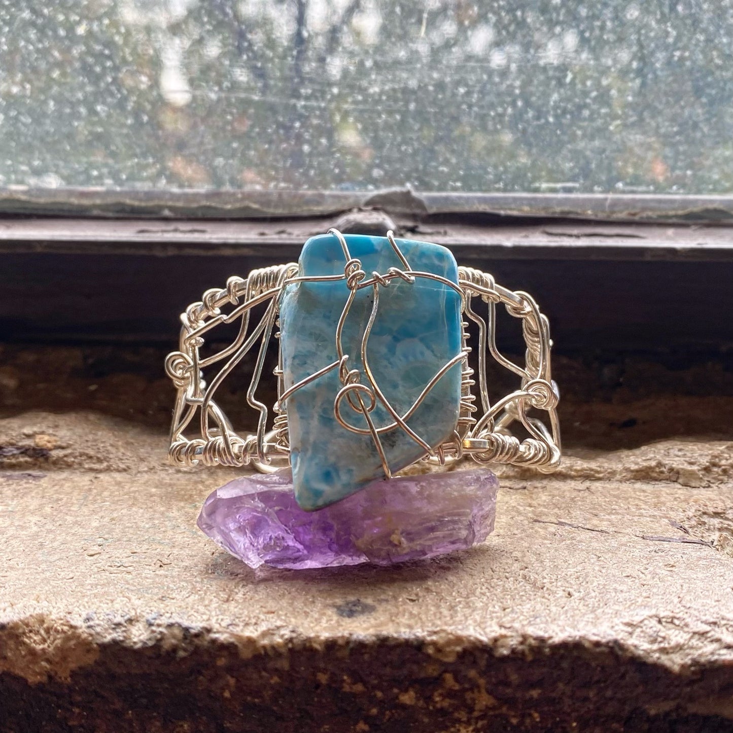 SILVER+LARIMAR BRACELET