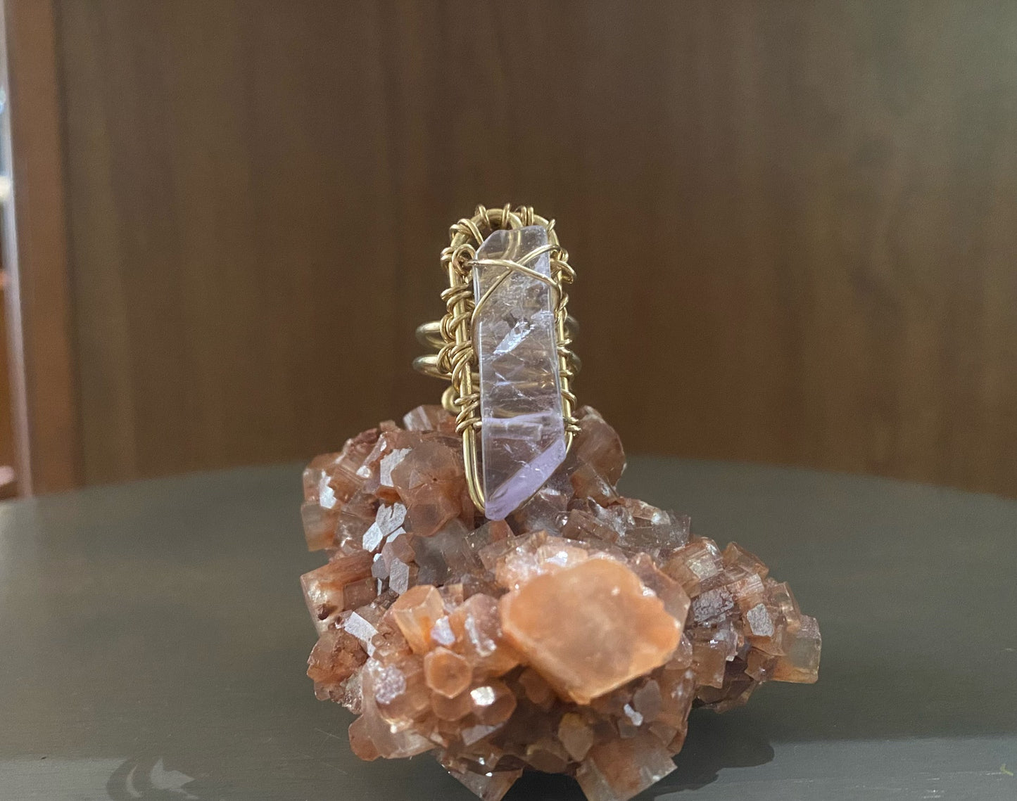 BRONZE+AMETHYST RING