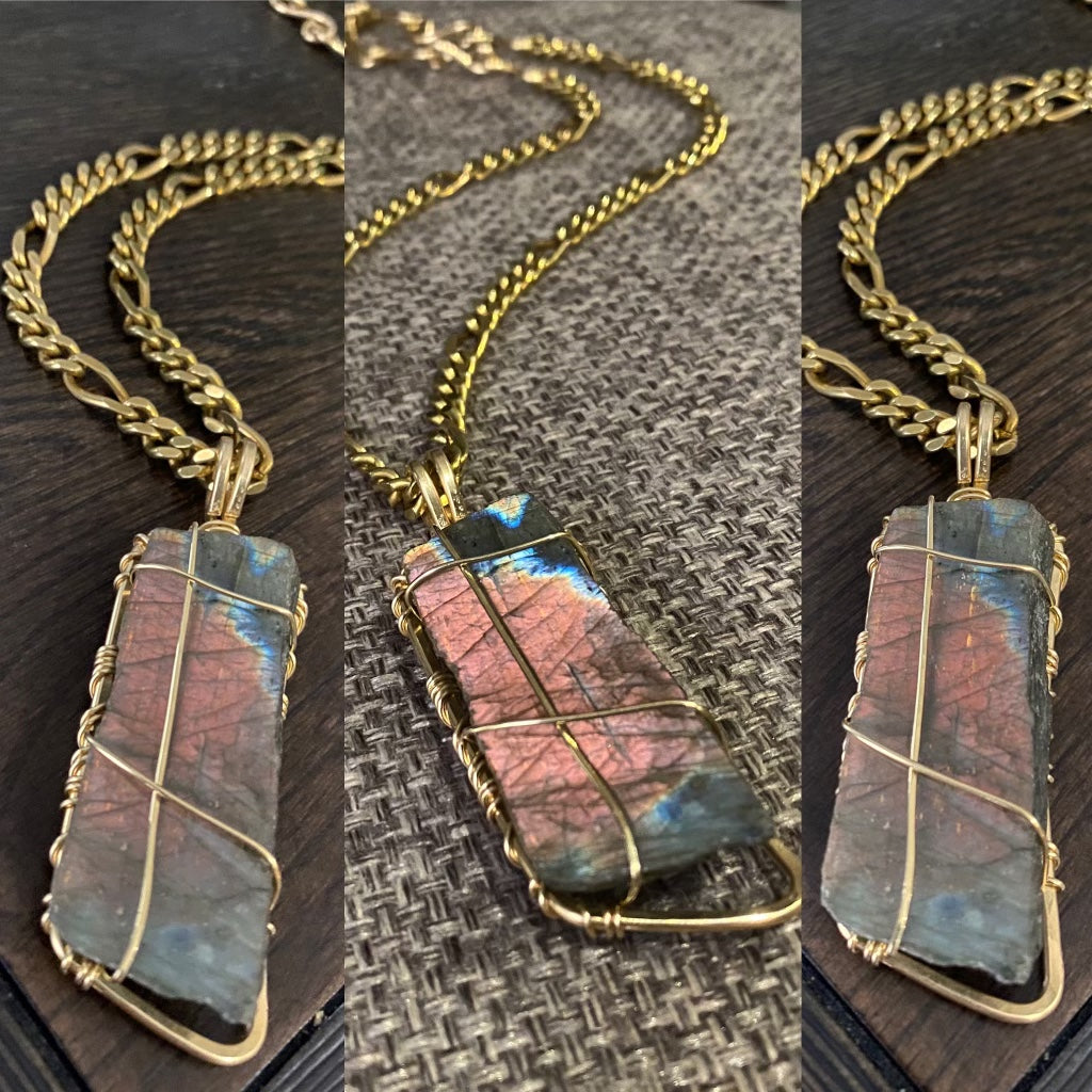 BRONZE+LABRADORITE FIGARO NECKLACE