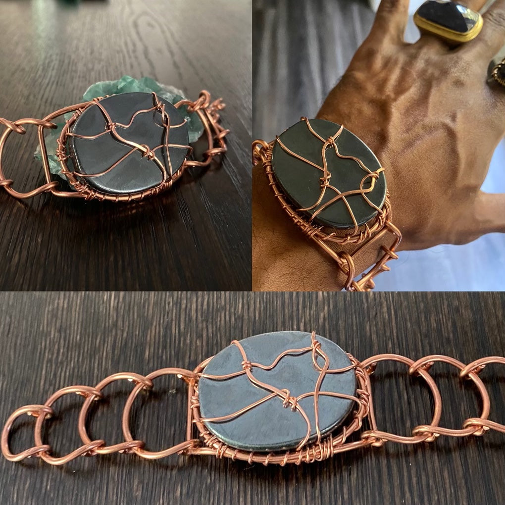 COPPER+HEMATITE ARCLINK BRACELET