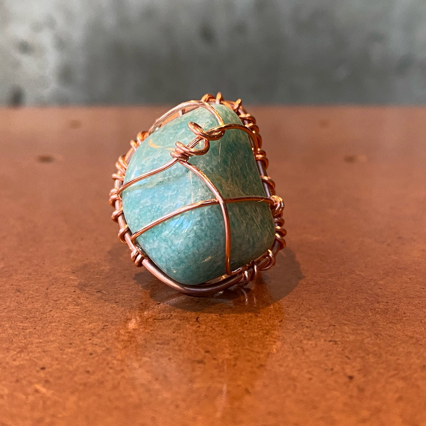 COPPER+AMAZONITE RING