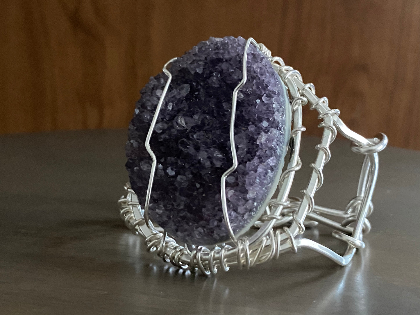 SILVER+RAW AMETHYST BRACELET