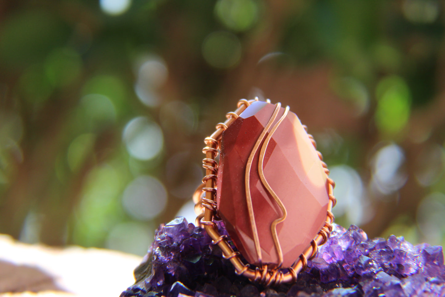 COPPER+RED MOOKITE JASPER RING