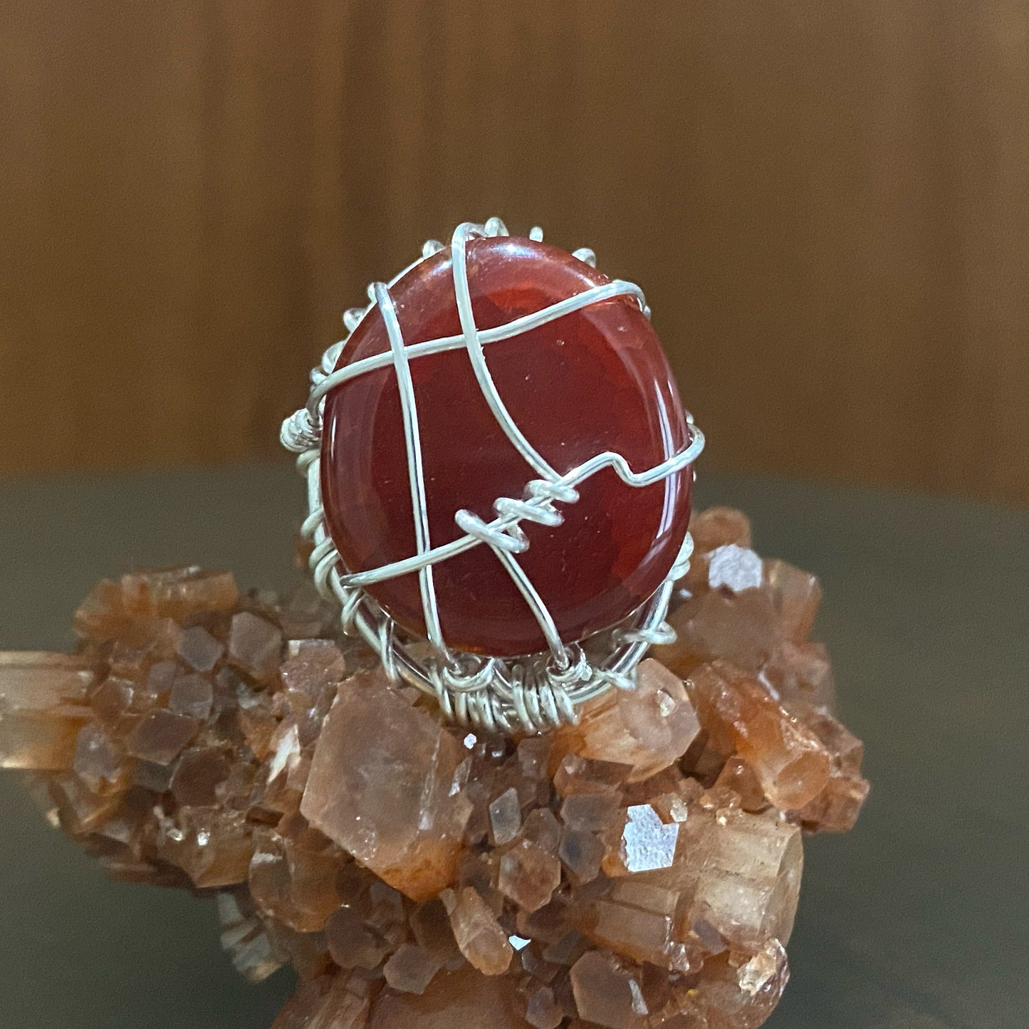 SILVER+CARNELIAN RING